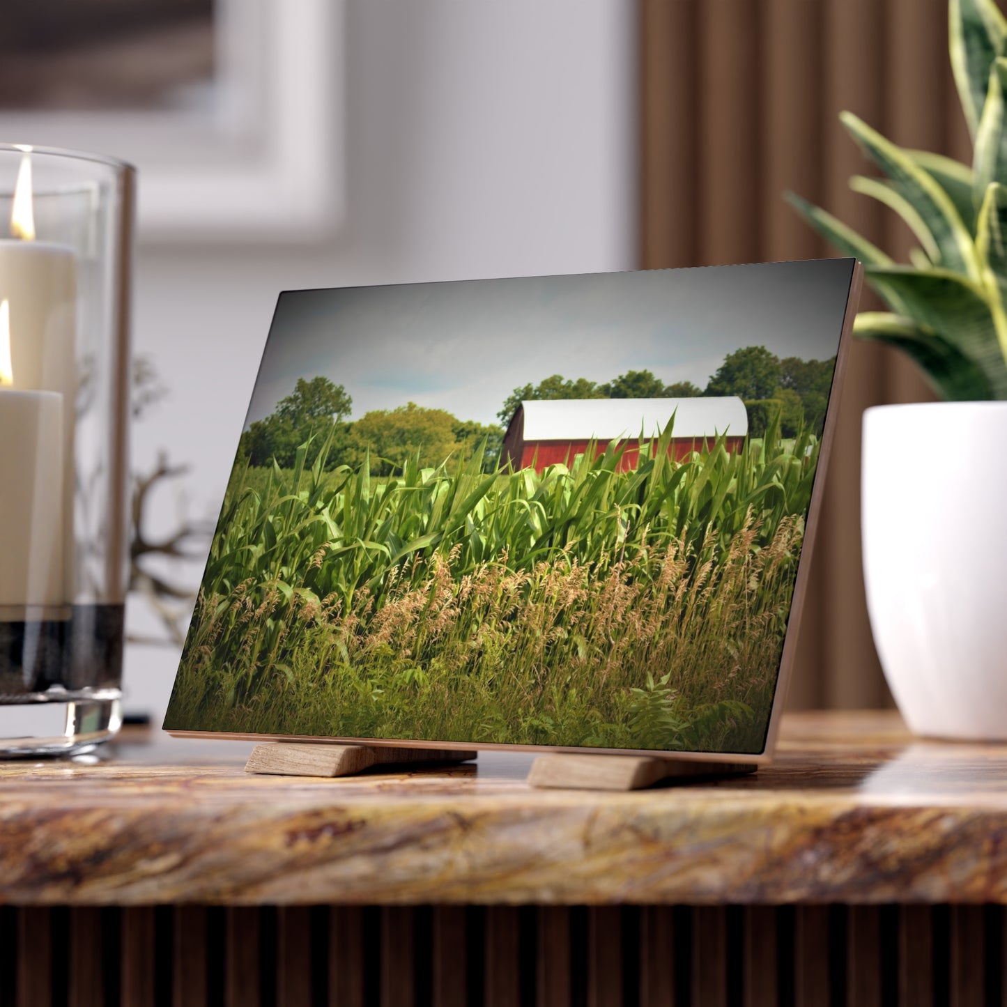 U R There Photography July Corn Rustic Farmhouse Decorative Ceramic Tile