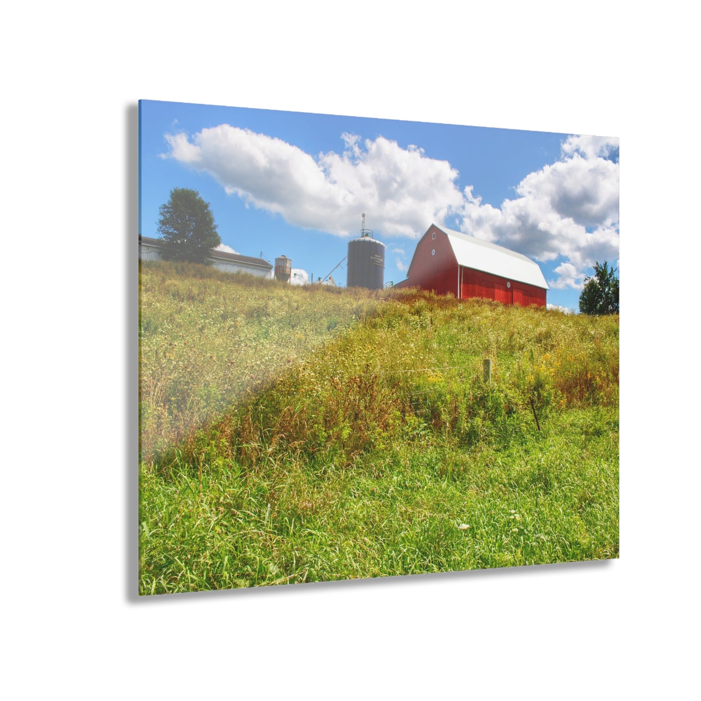 U R There Photography South Henderson Road Hilltop Red II Rustic Farmhouse Acrylic Wall Print