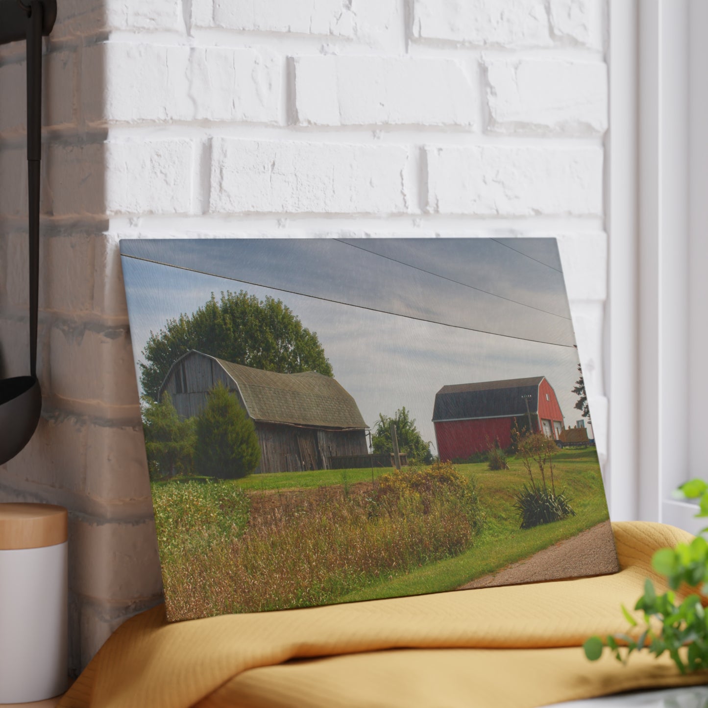 U R There Photography Schott Road Generations Rustic Farmhouse Tempered-Glass Cutting Board