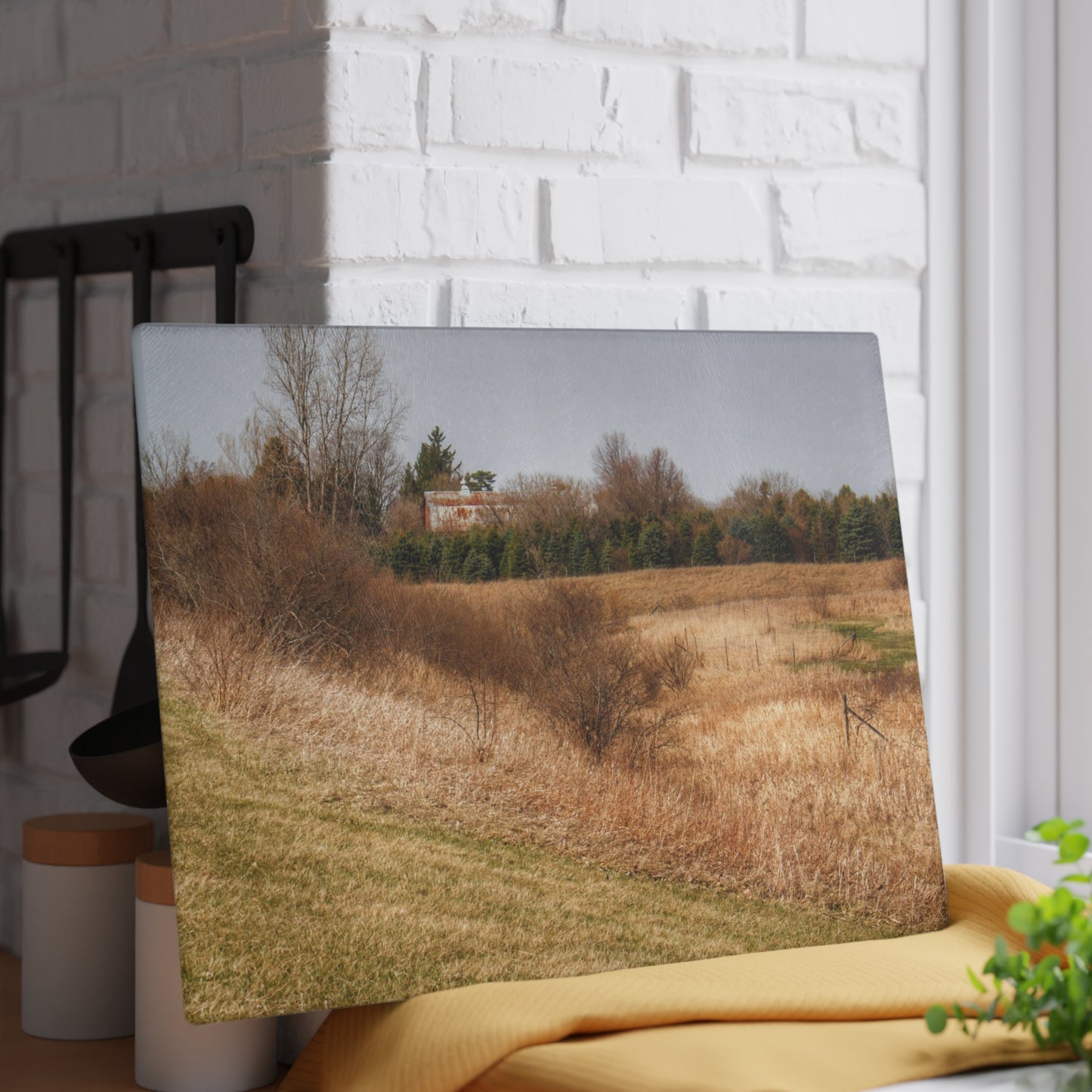 U R There Photography Beyond the Short Pines Rustic Farmhouse Tempered-Glass Cutting Board