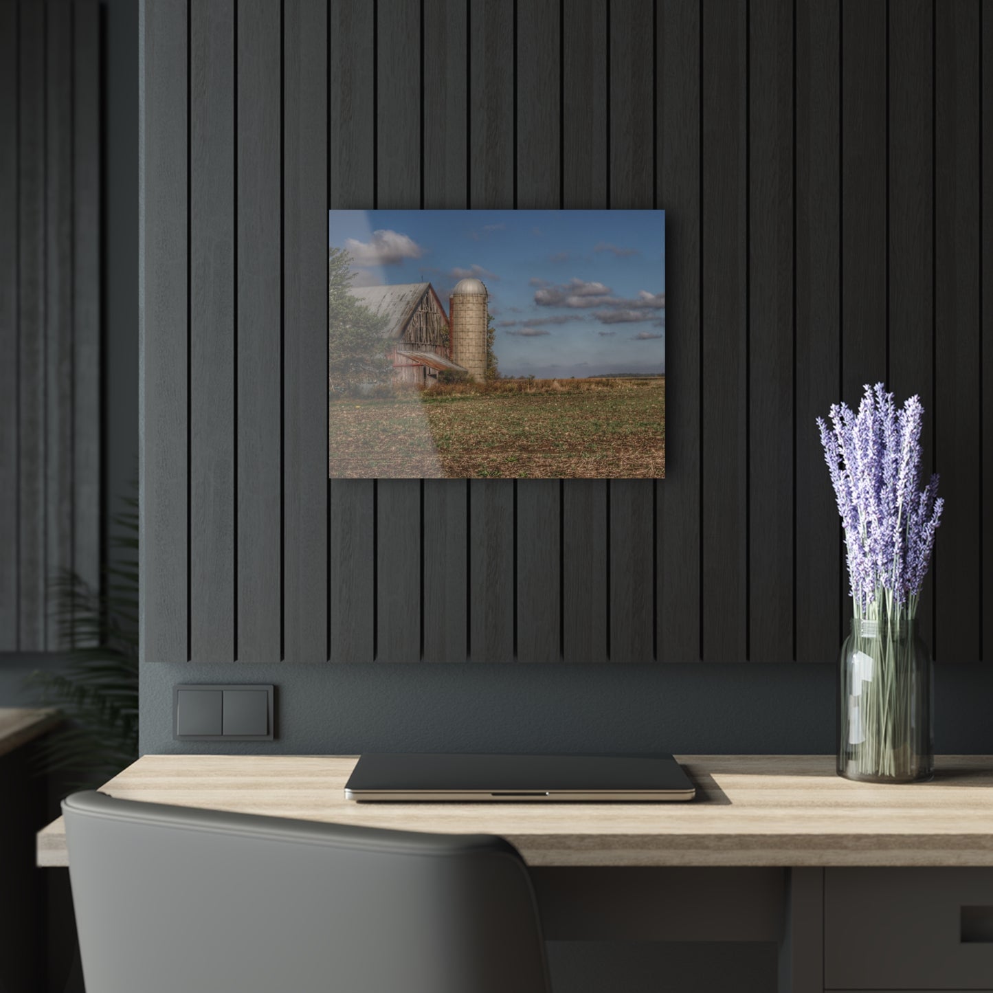 U R There Photography Sheridan Line Road Grey II Rustic Farmhouse Acrylic Wall Print