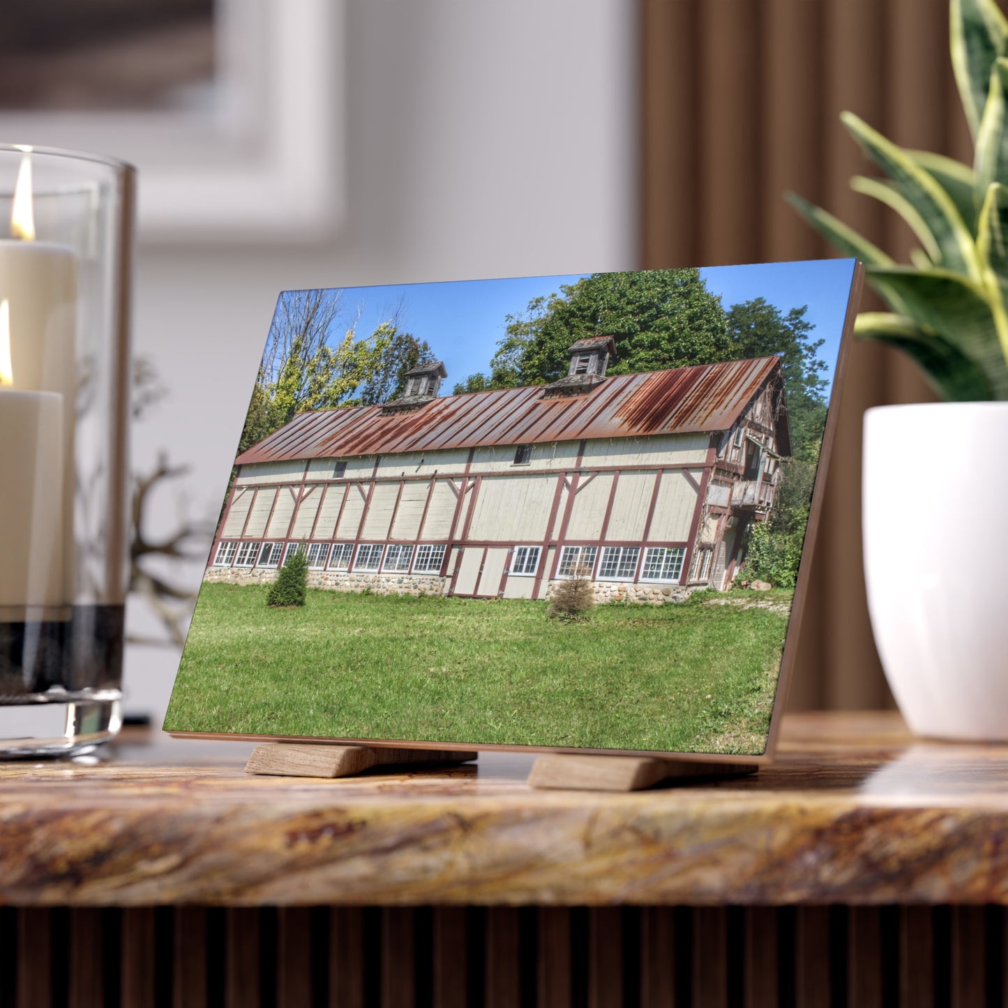 U R There Photography Bordman Road Rusted Rustic Farmhouse Decorative Ceramic Tile