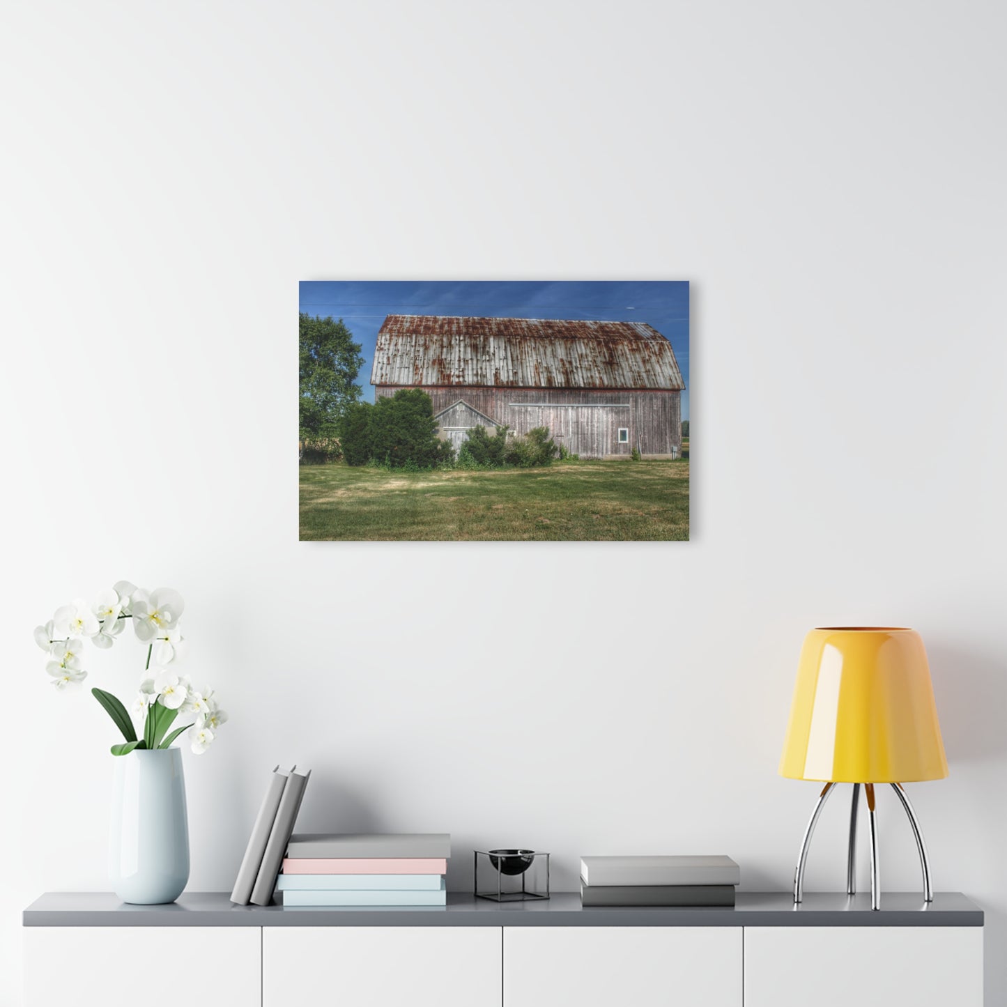U R There Photography Barkley Road Red in Summer I Rustic Farmhouse Acrylic Wall Print