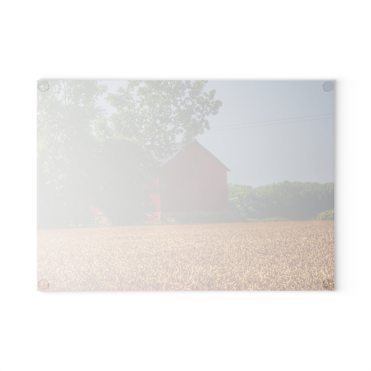 U R There Photography Tubspring Road Hidden Red Rustic Farmhouse Tempered-Glass Cutting Board