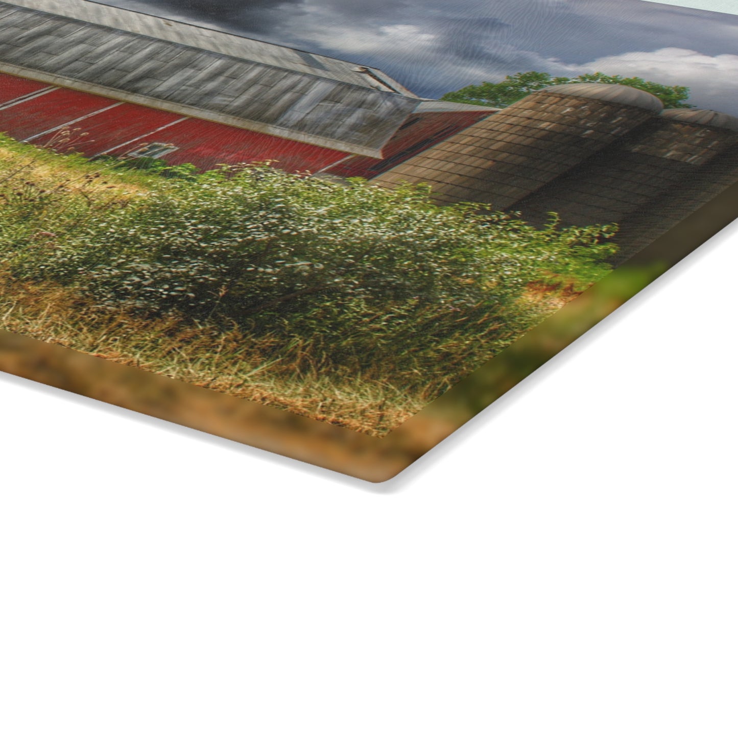 U R There Photography Shelby Red I Rustic Farmhouse Tempered-Glass Cutting Board