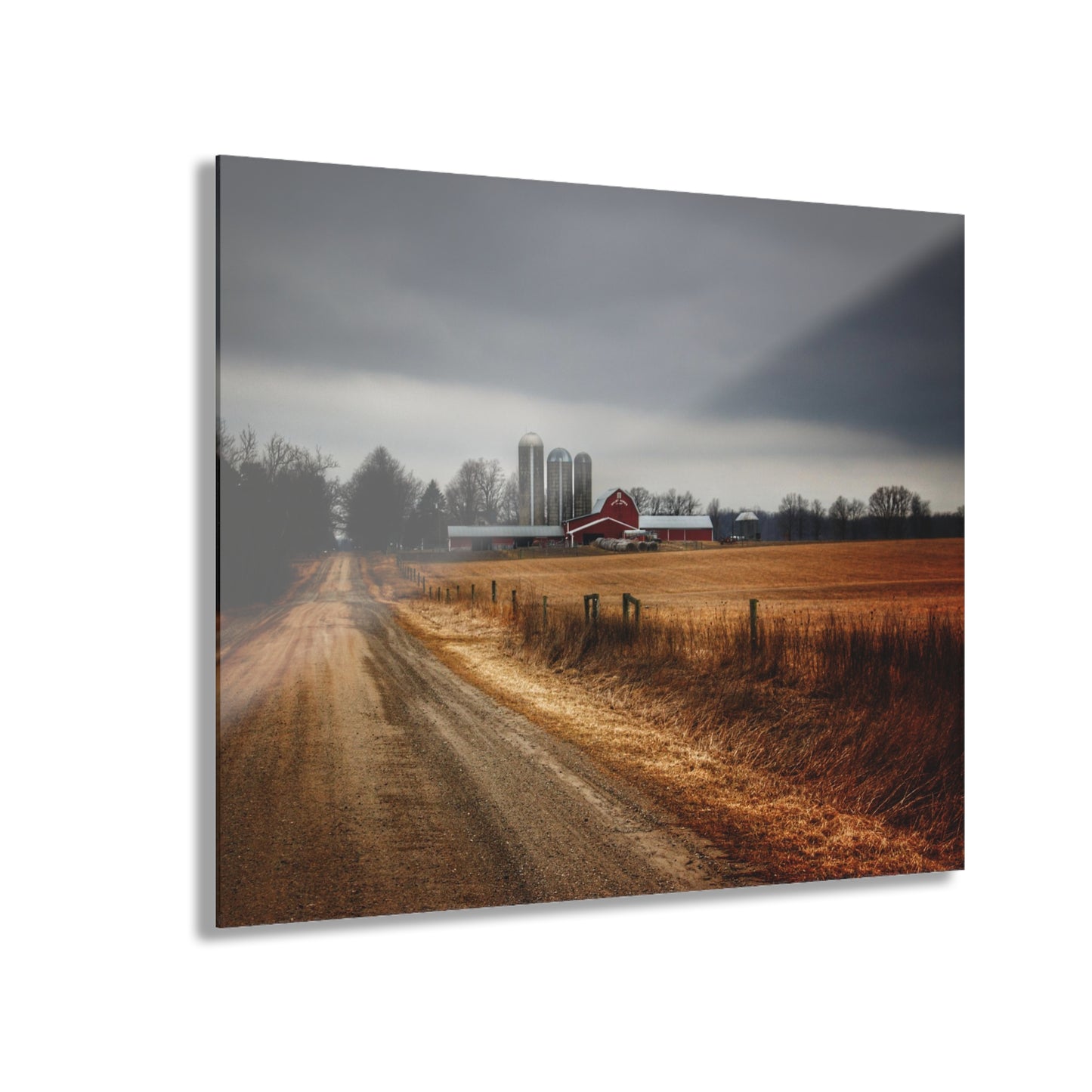 U R There Photography Across the Field on Daley Road Rustic Farmhouse Acrylic Wall Print