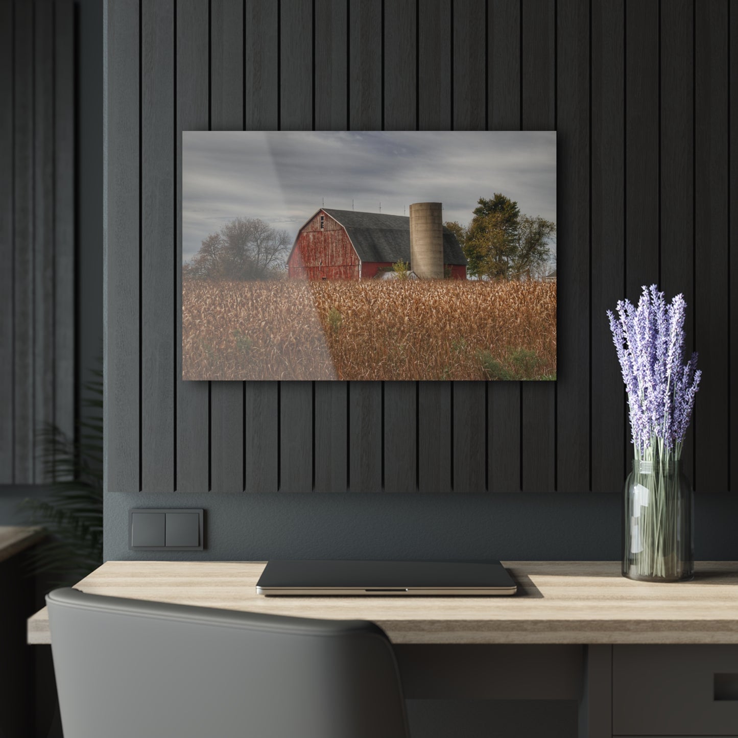 U R There Photography Shepard Road Red Rustic Farmhouse Acrylic Wall Print