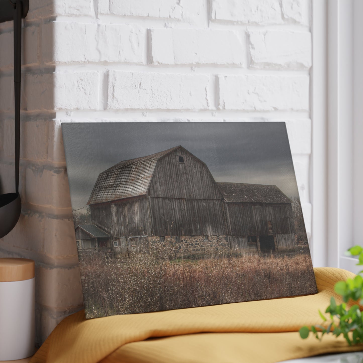 U R There Photography Majestic Grey Rustic Farmhouse Tempered-Glass Cutting Board