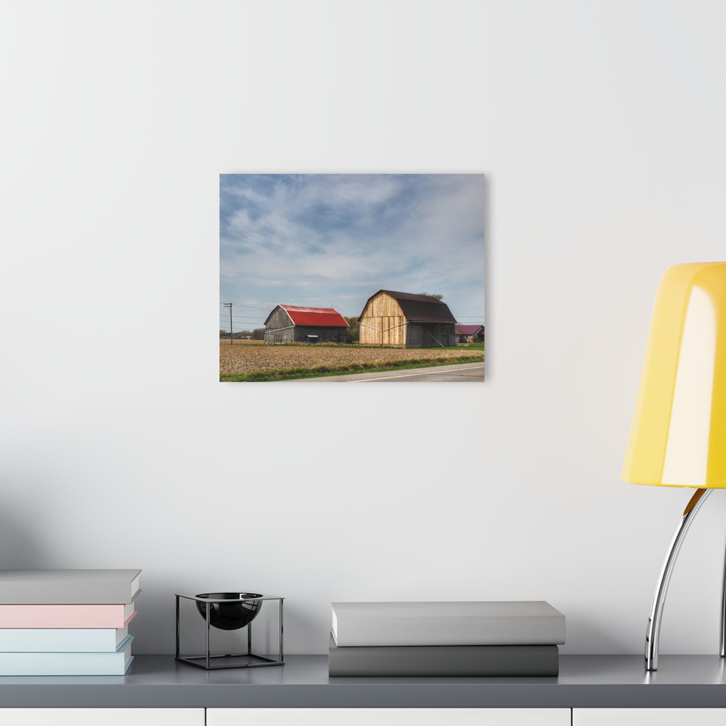 U R There Photography Unionville Center Street Greys Rustic Farmhouse Acrylic Wall Print