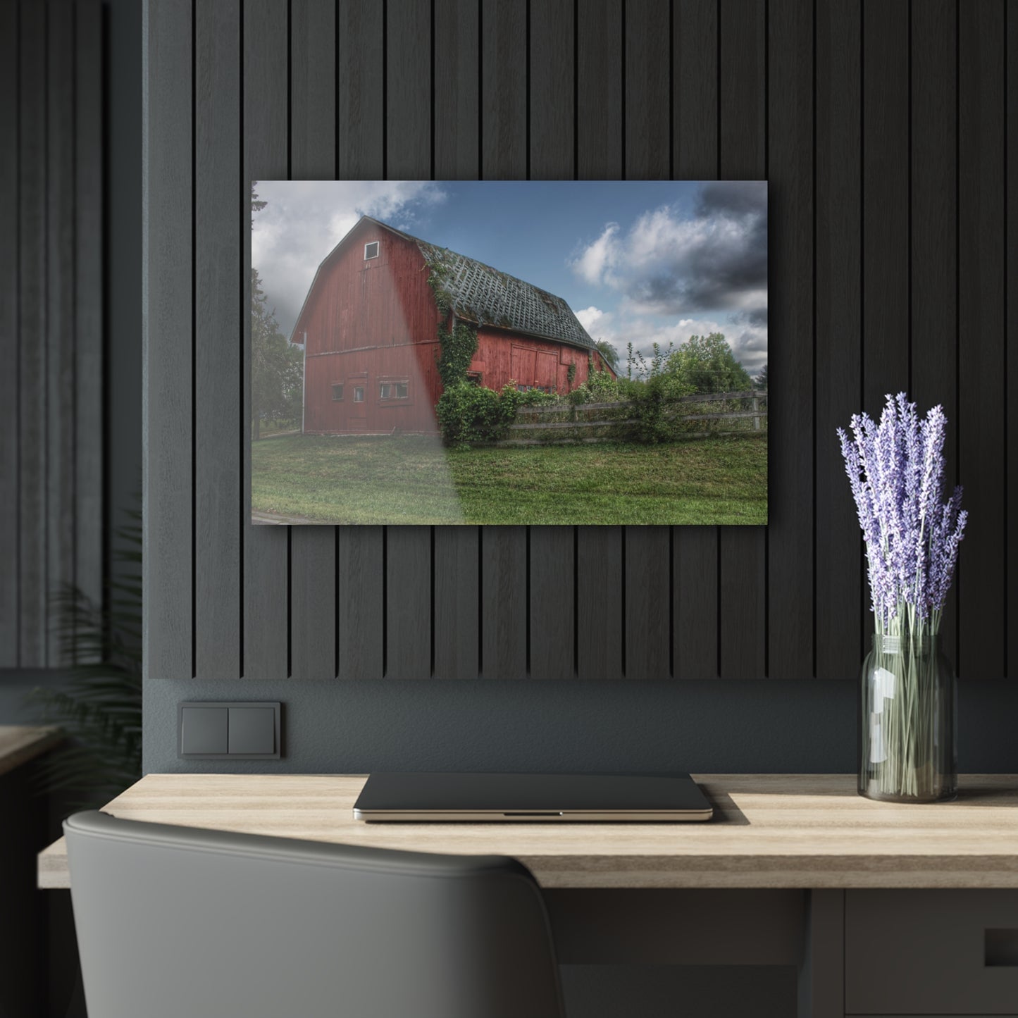 U R There Photography Hegal Road Old Red I Rustic Farmhouse Acrylic Wall Print