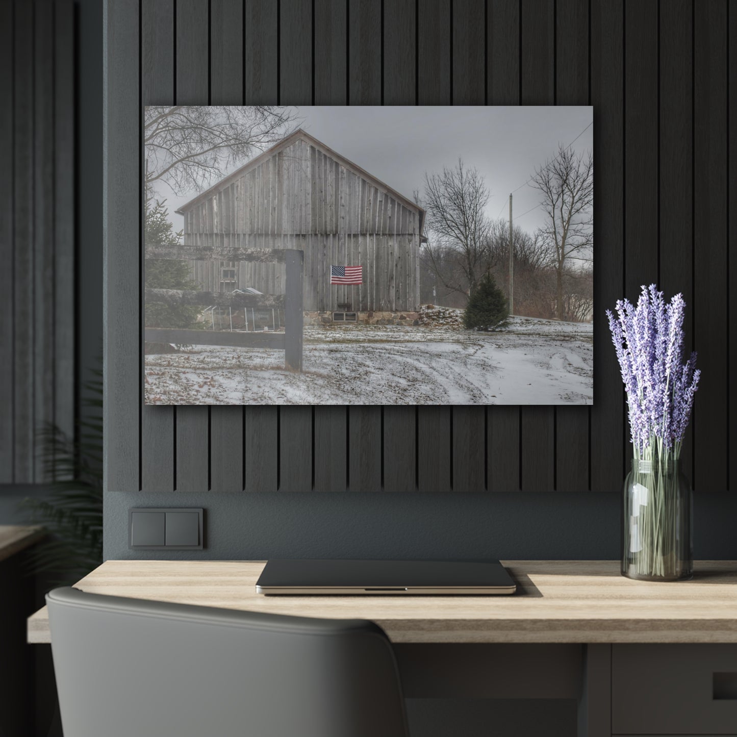 U R There Photography Sutton Road Patriot Grey I Rustic Farmhouse Acrylic Wall Print
