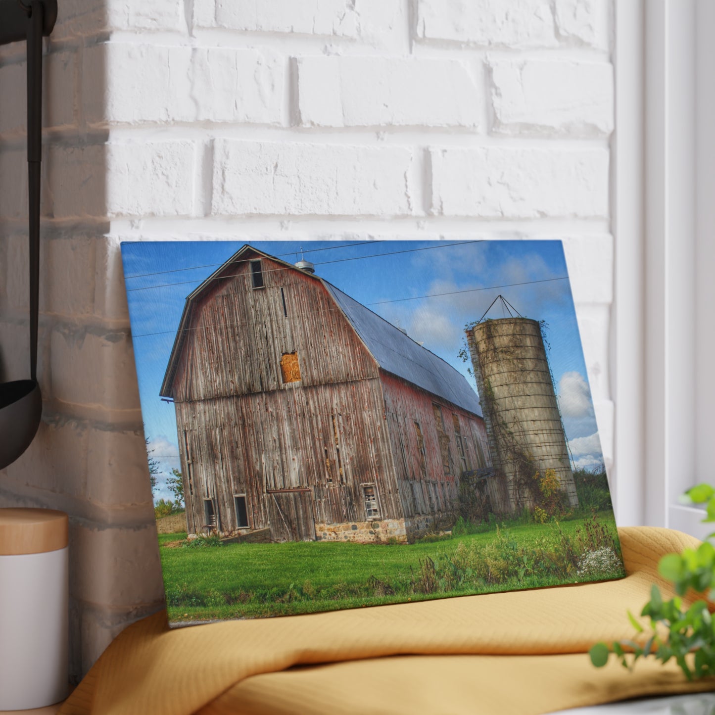 U R There Photography North Irish Red II Rustic Farmhouse Tempered-Glass Cutting Board