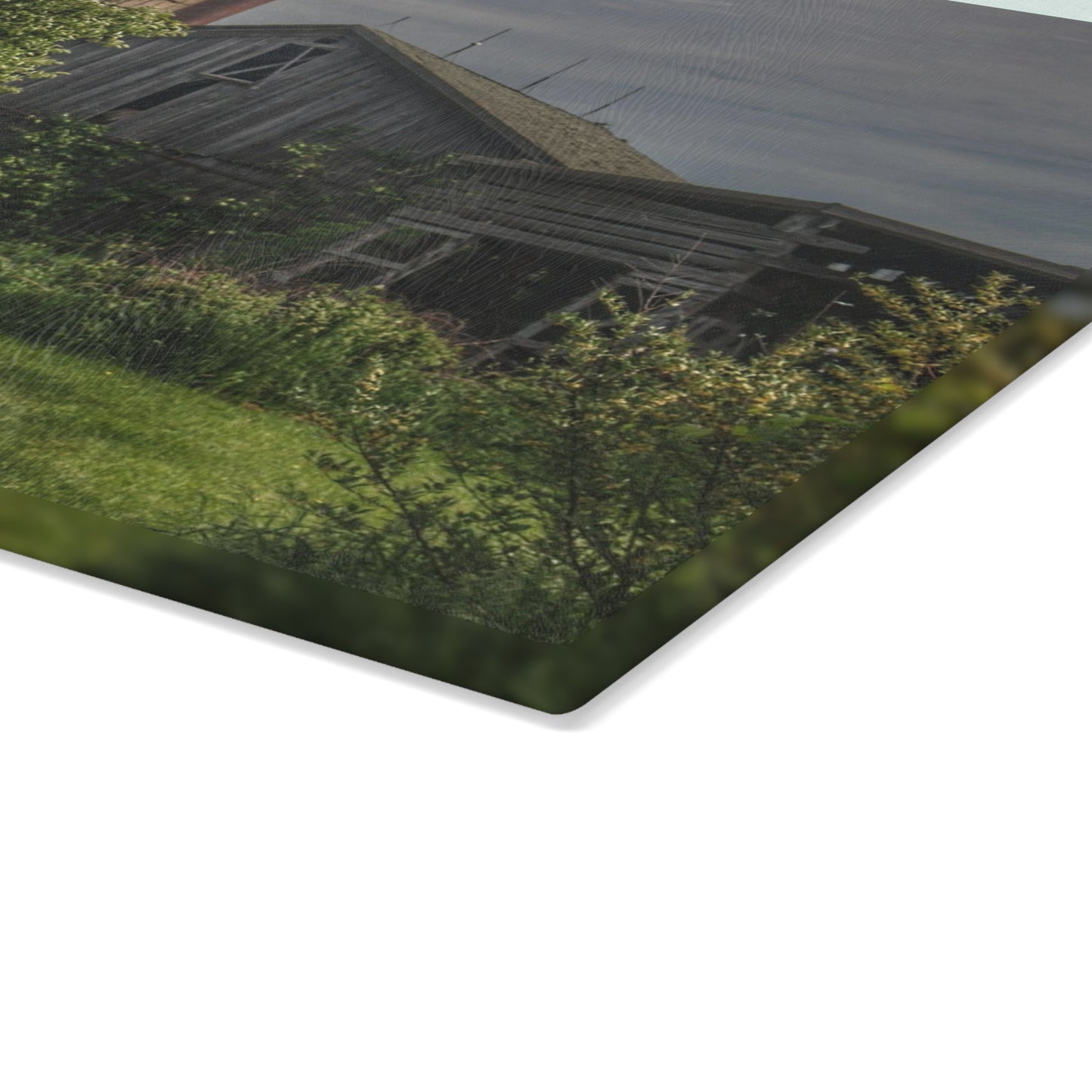 U R There Photography Barkley Road Greys I Rustic Farmhouse Tempered-Glass Cutting Board