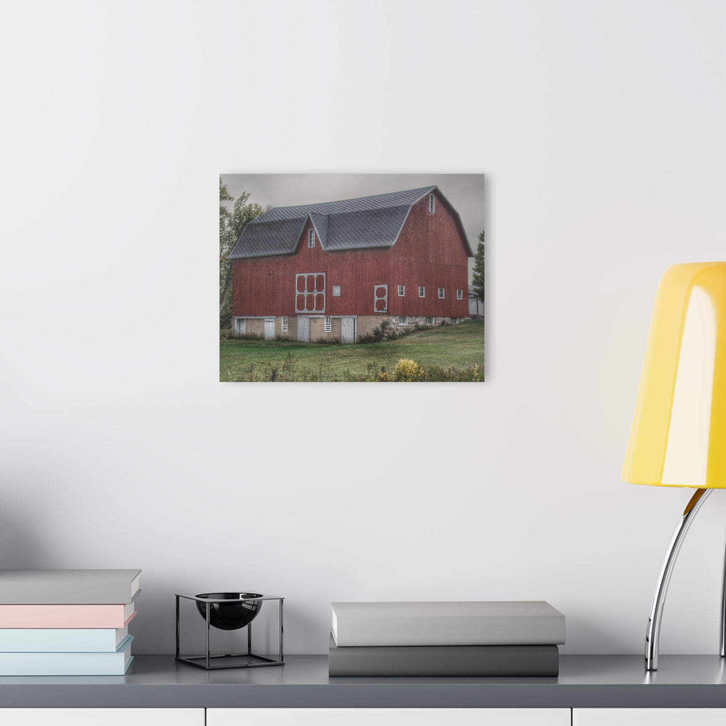 U R There Photography Vassar Road Red I Rustic Farmhouse Acrylic Wall Print