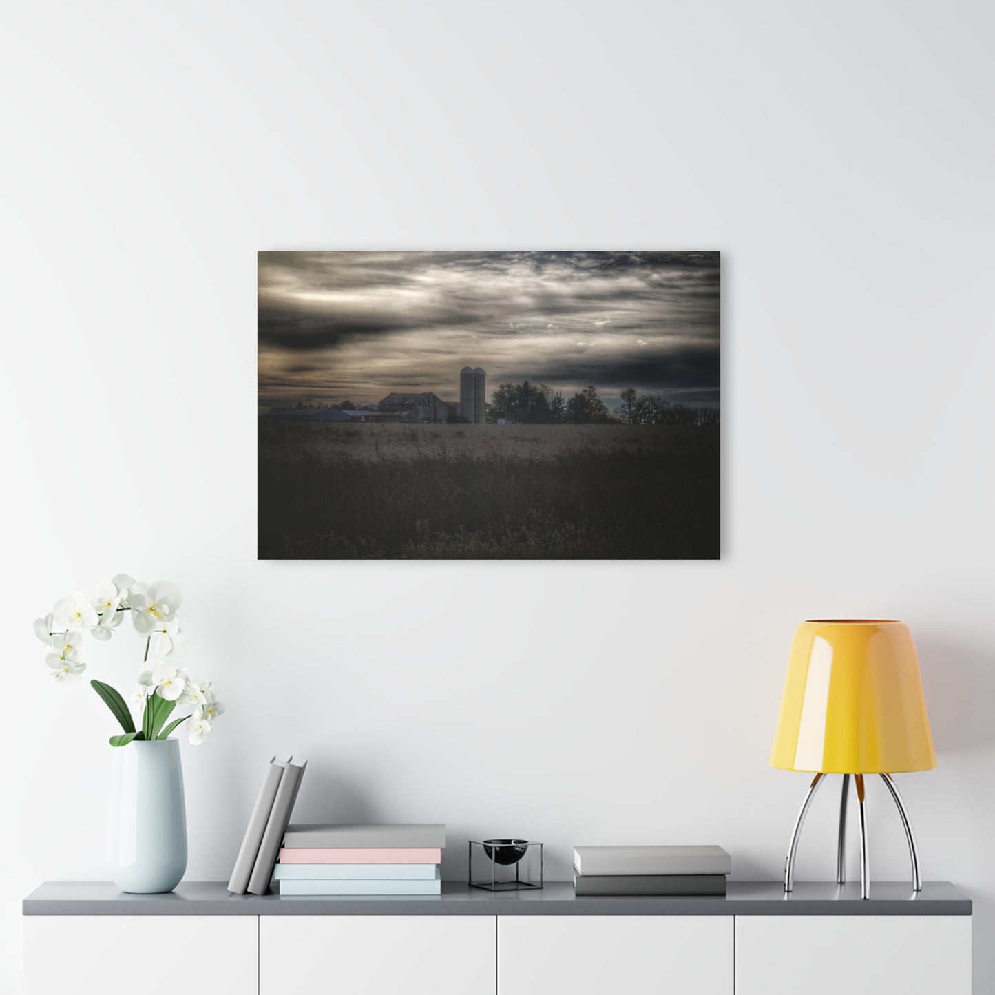 U R There Photography Across the Field on Brown City Road Rustic Farmhouse Acrylic Wall Print