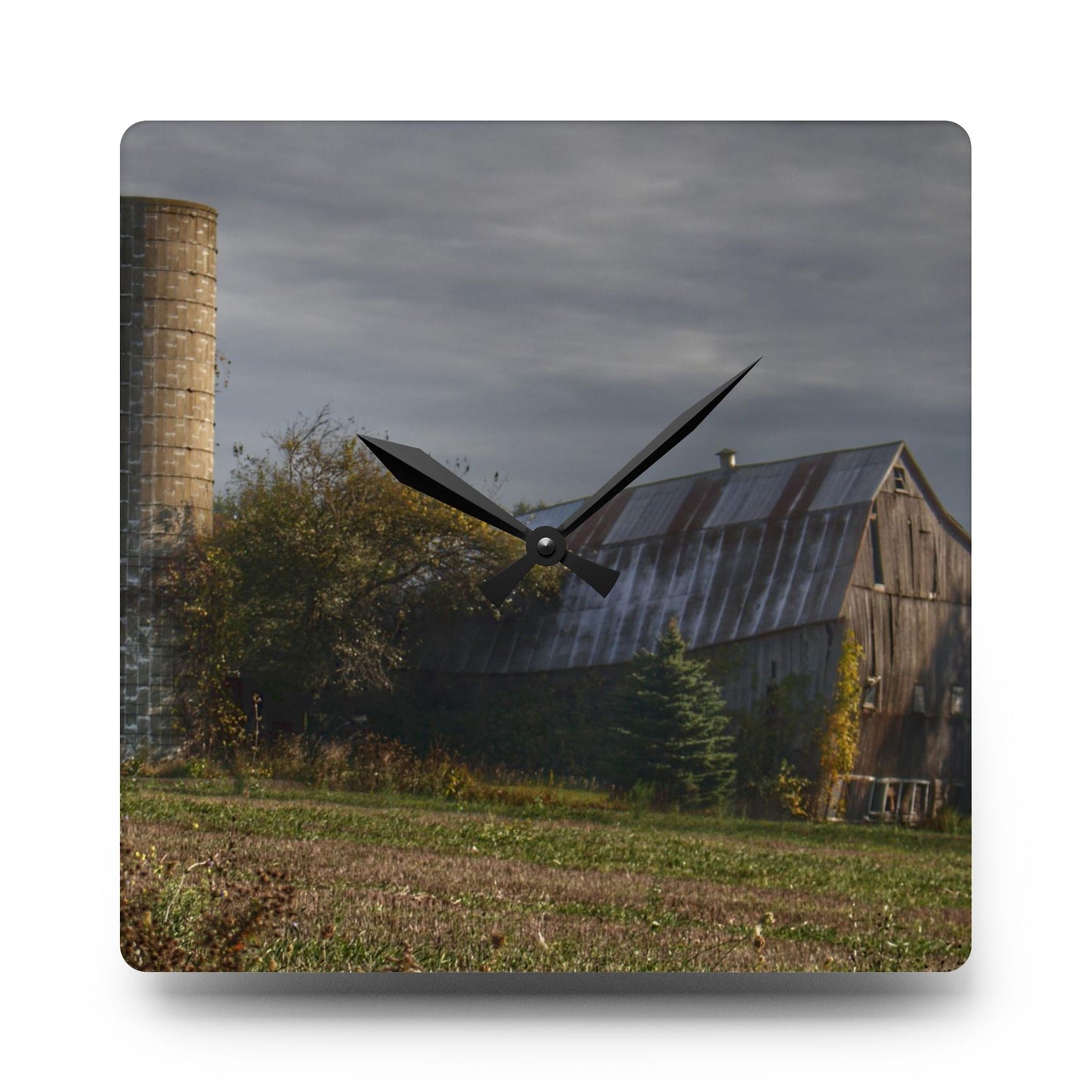 U R There Photography Collapsing in Croswell Rustic Farmhouse Acrylic Analog Wall Clock