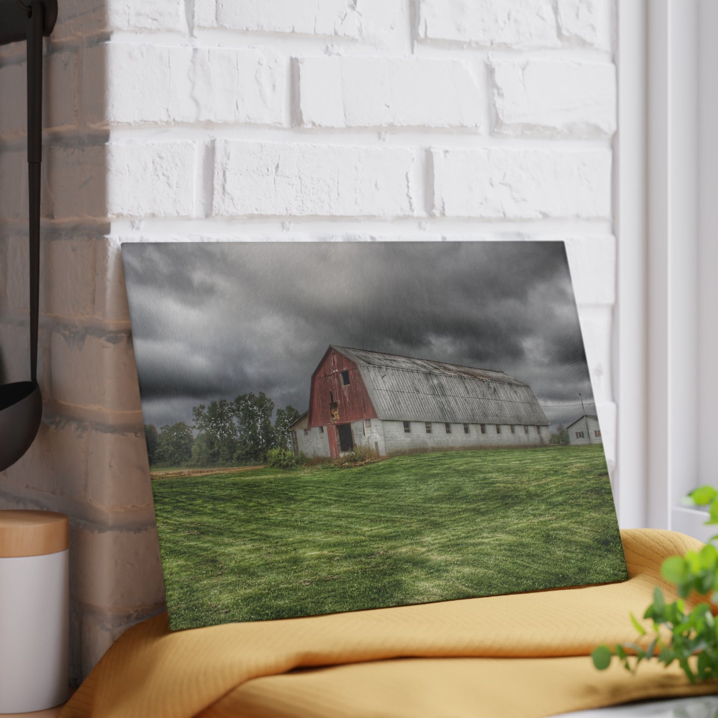 U R There Photography Peters Red Appaloosa I Rustic Farmhouse Tempered-Glass Cutting Board 8"x 11