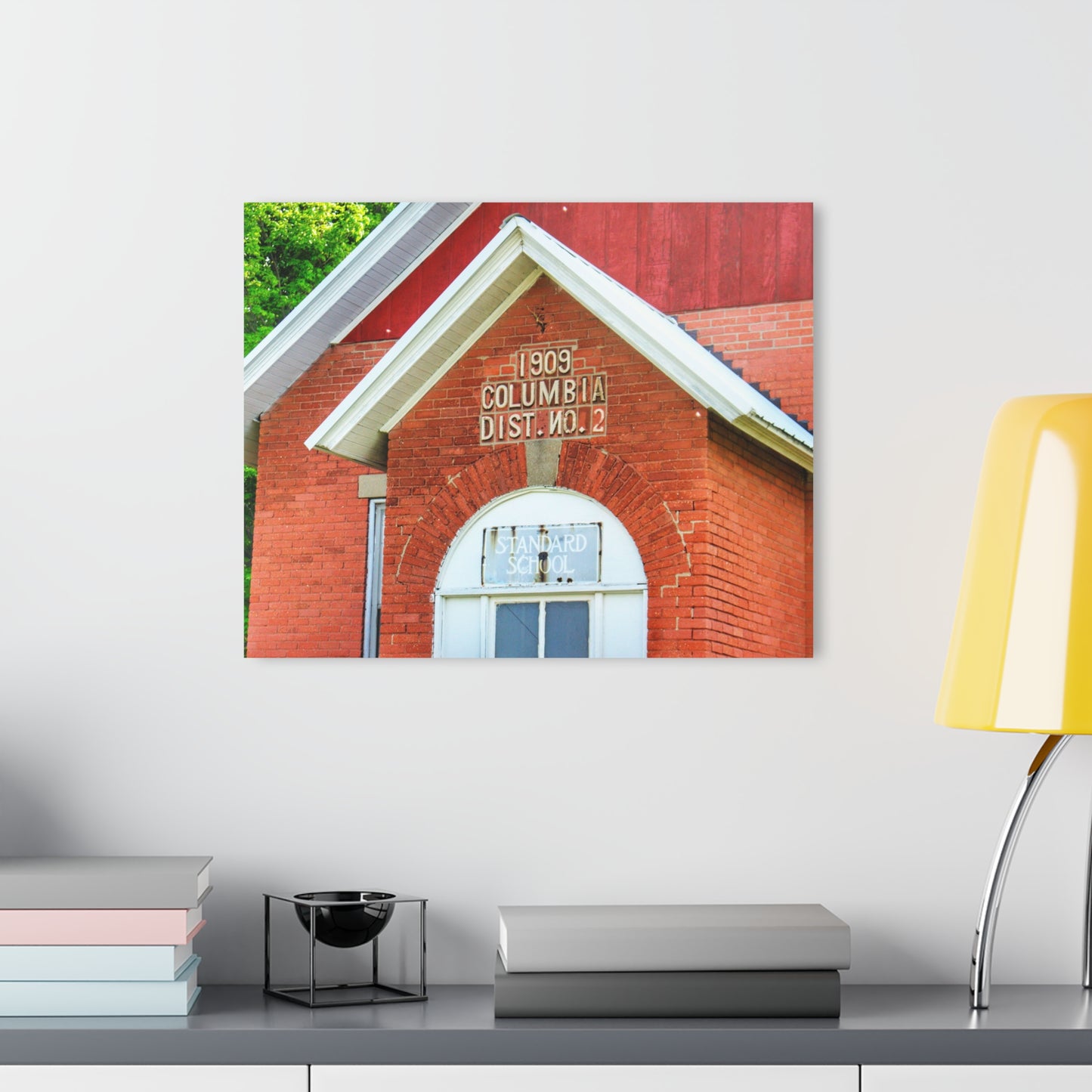 U R There Photography French Road Old Standard Schoolhouse II Rustic Farmhouse Acrylic Wall Print