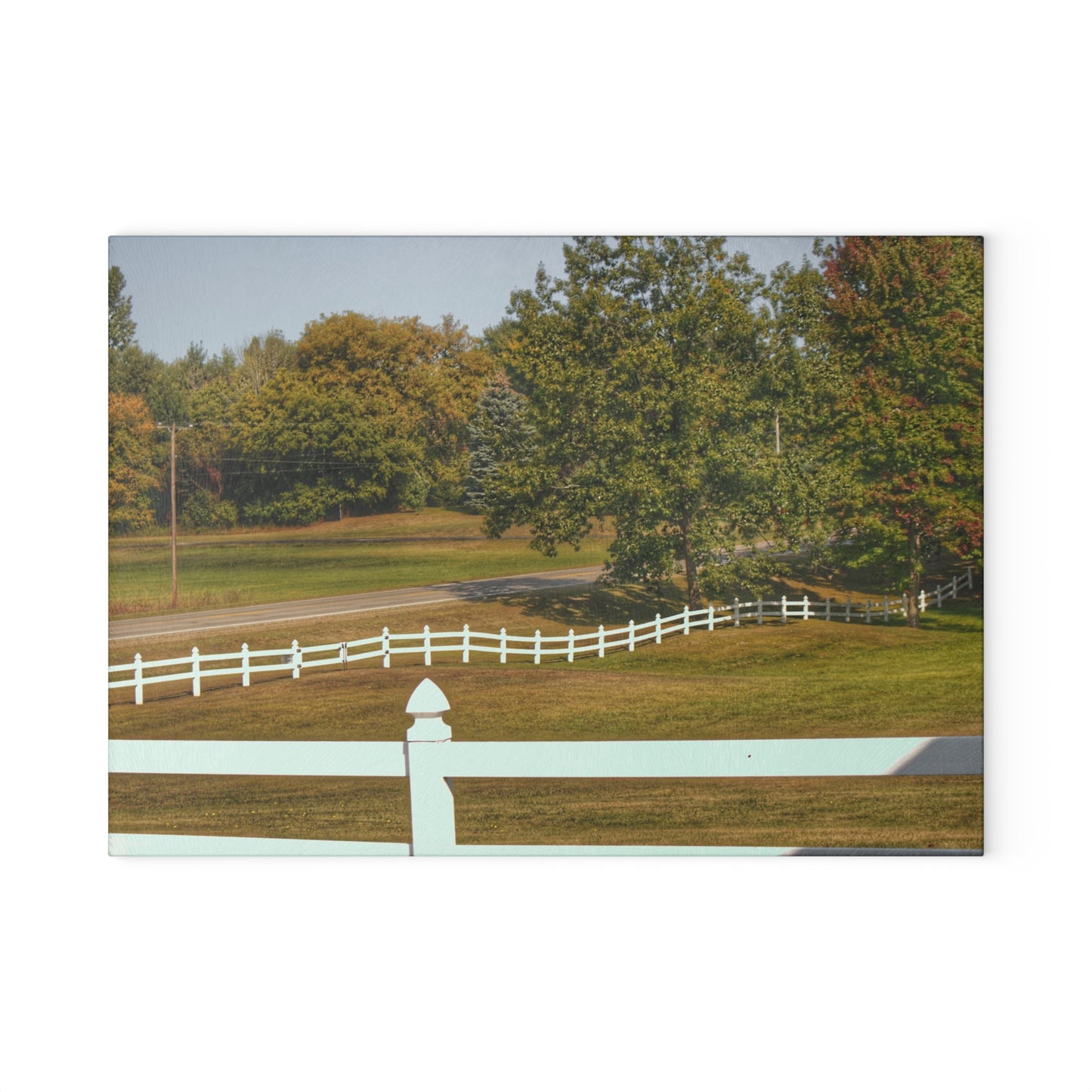 U R There Photography Beyond the White Fences Rustic Farmhouse Tempered-Glass Cutting Board