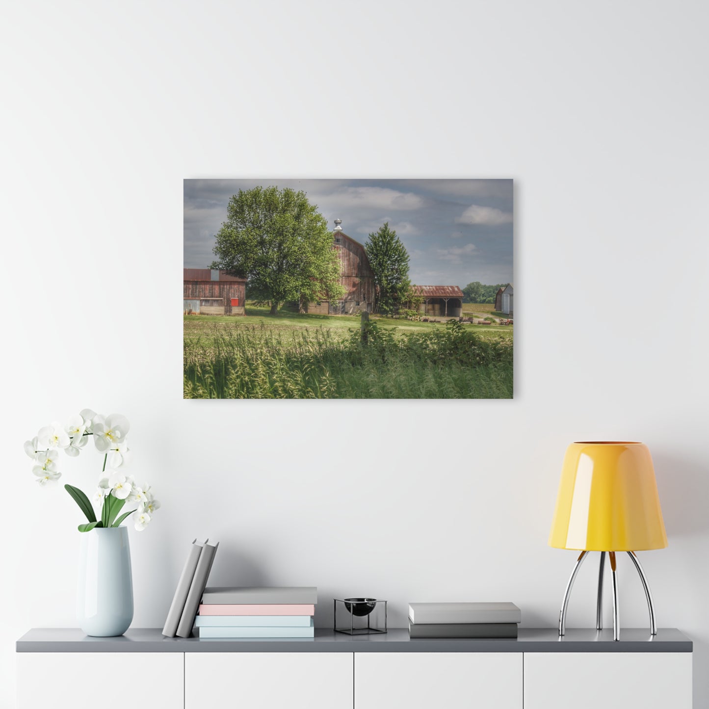 U R There Photography Ross Road Red Rustic Farmhouse Acrylic Wall Print 14 "x 11"