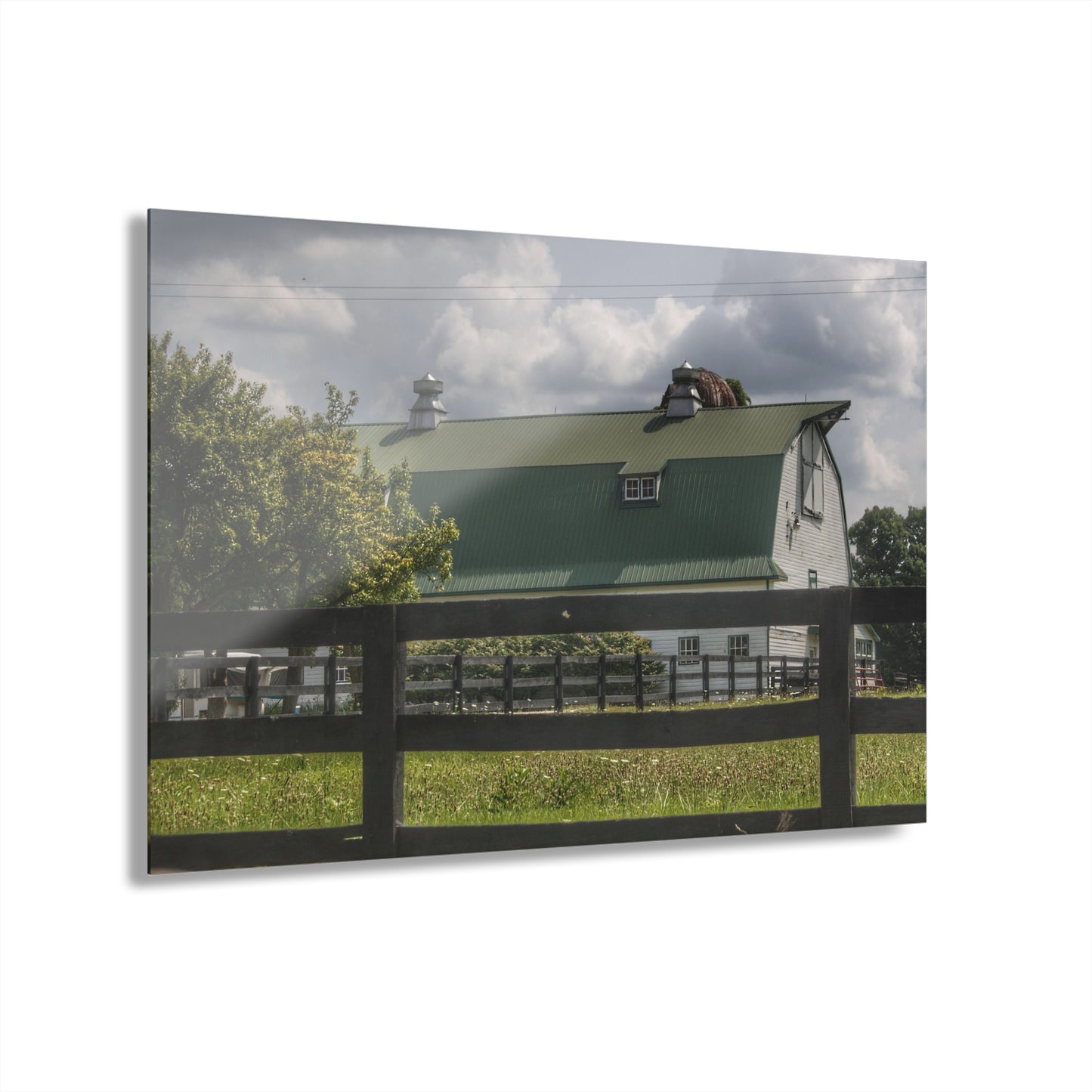 U R There Photography Clark Road White I Rustic Farmhouse Acrylic Wall Print