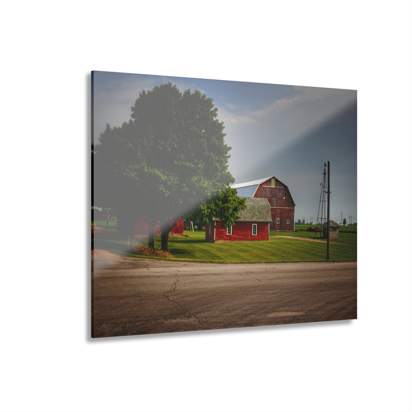 U R There Photography Bradford Road Reds Rustic Farmhouse Acrylic Wall Print