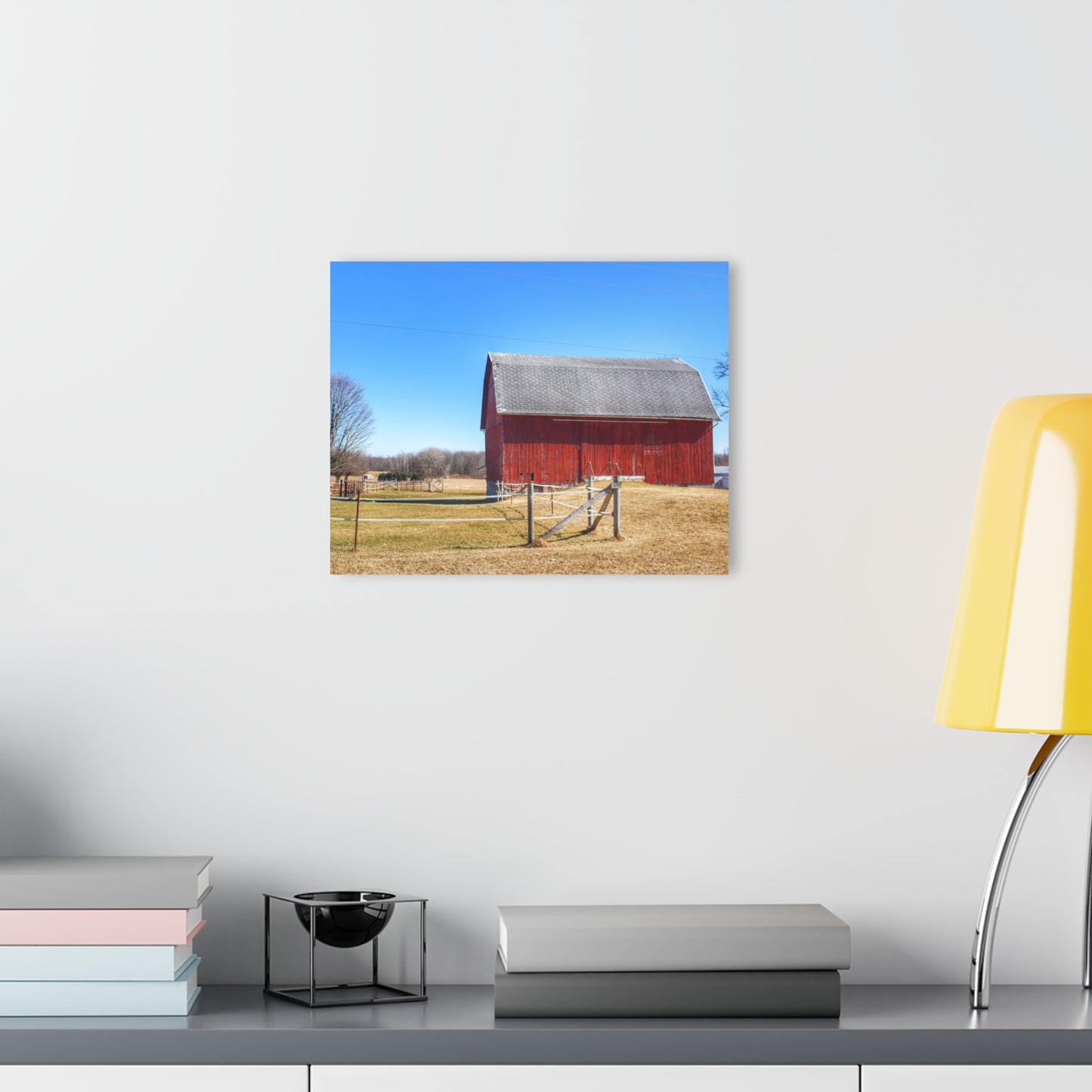 U R There Photography Phillips Road Red Rustic Farmhouse Acrylic Wall Print