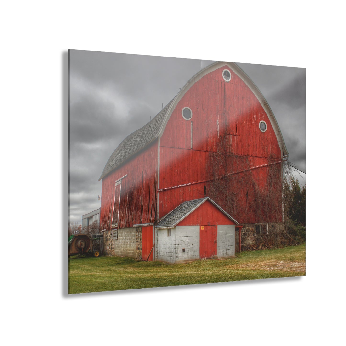 U R There Photography Slattery Road Fieldstone Red Rustic Farmhouse Acrylic Wall Print