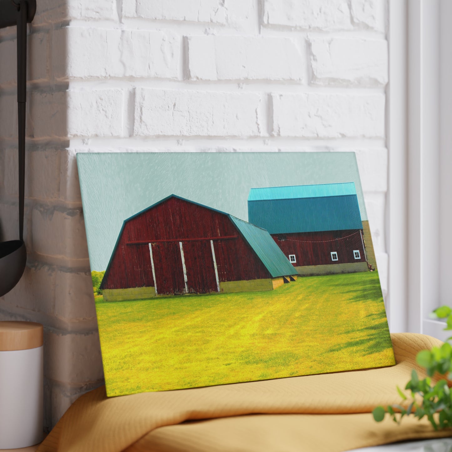 U R There Photography Baldwin Barn Brothers I Rustic Farmhouse Tempered-Glass Cutting Board