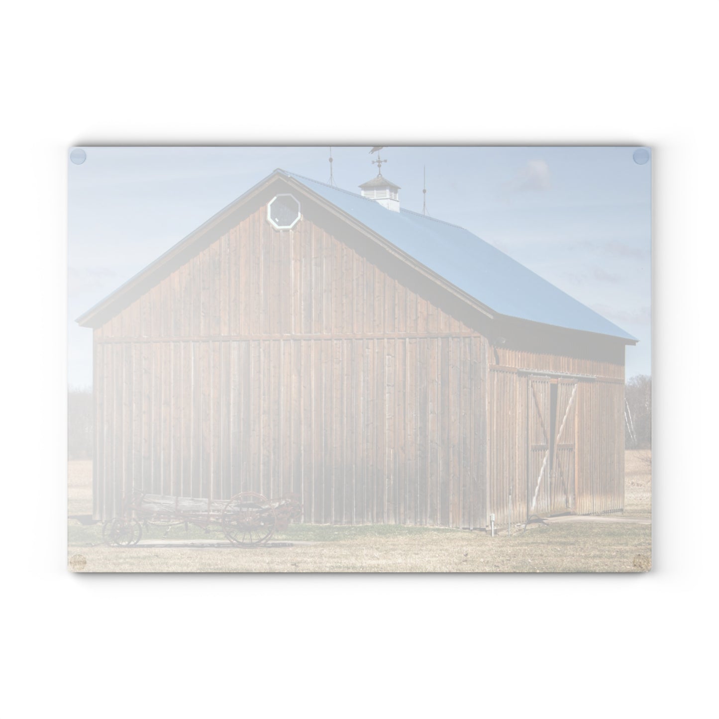 U R There Photography Barn and Buggy Rustic Farmhouse Tempered-Glass Cutting Board
