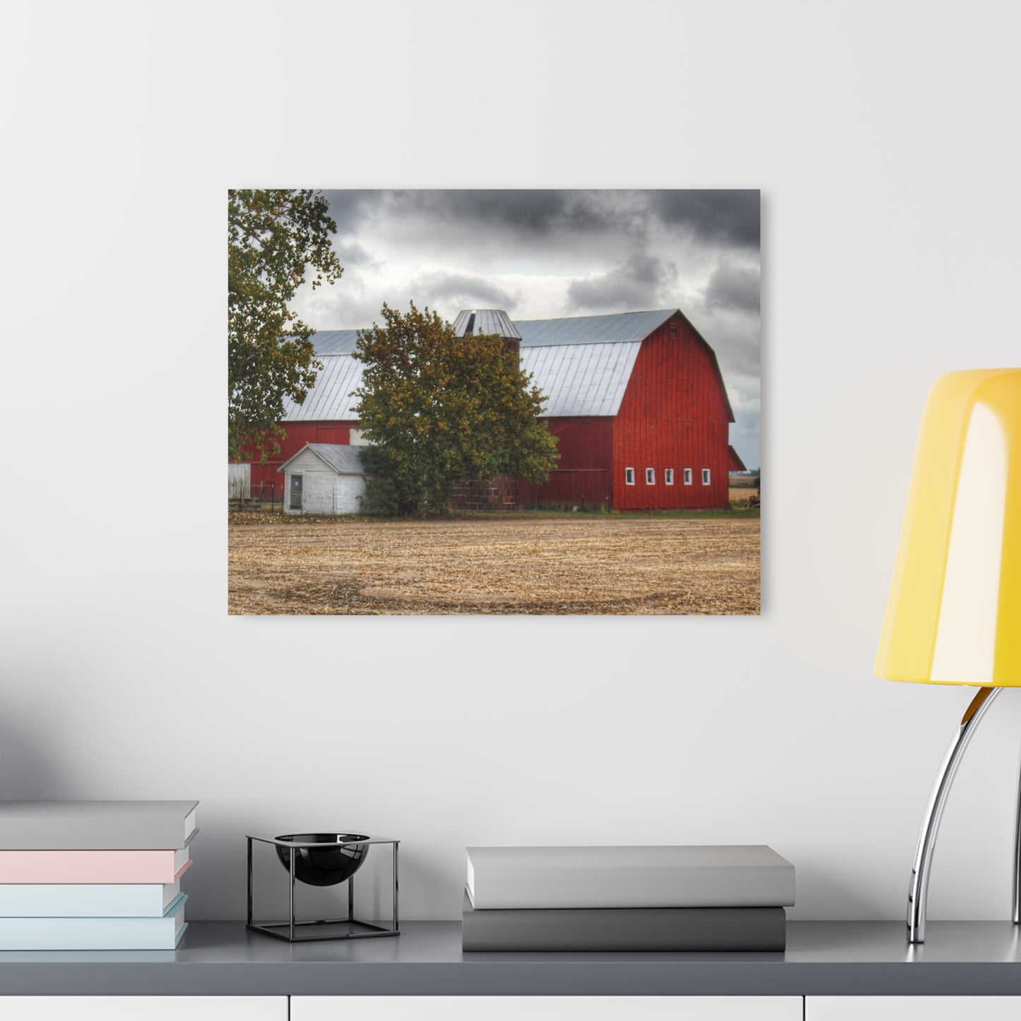 U R There Photography Wadsworth Road Red Rustic Farmhouse Acrylic Wall Print
