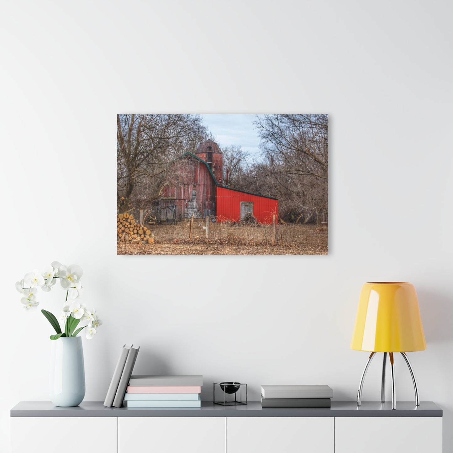 U R There Photography Bray Road Hidden Barnyard Red I Rustic Farmhouse Acrylic Wall Print