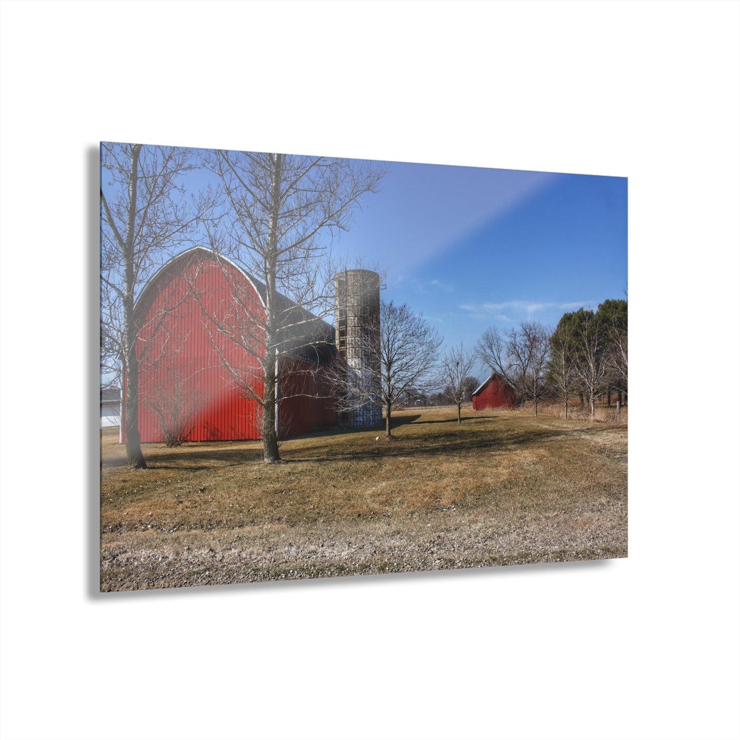 U R There Photography Romeo Plank Road Reds I Rustic Farmhouse Acrylic Wall Print