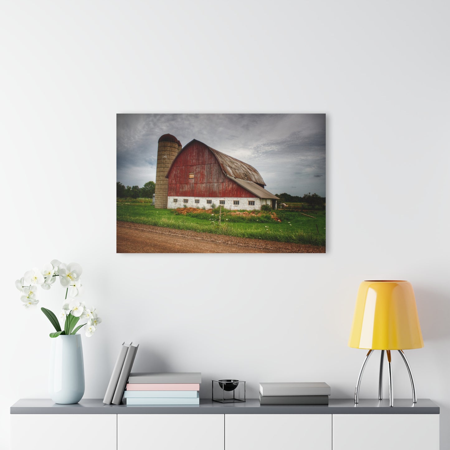 U R There Photography Washburn Road Red Rustic Farmhouse Acrylic Wall Print