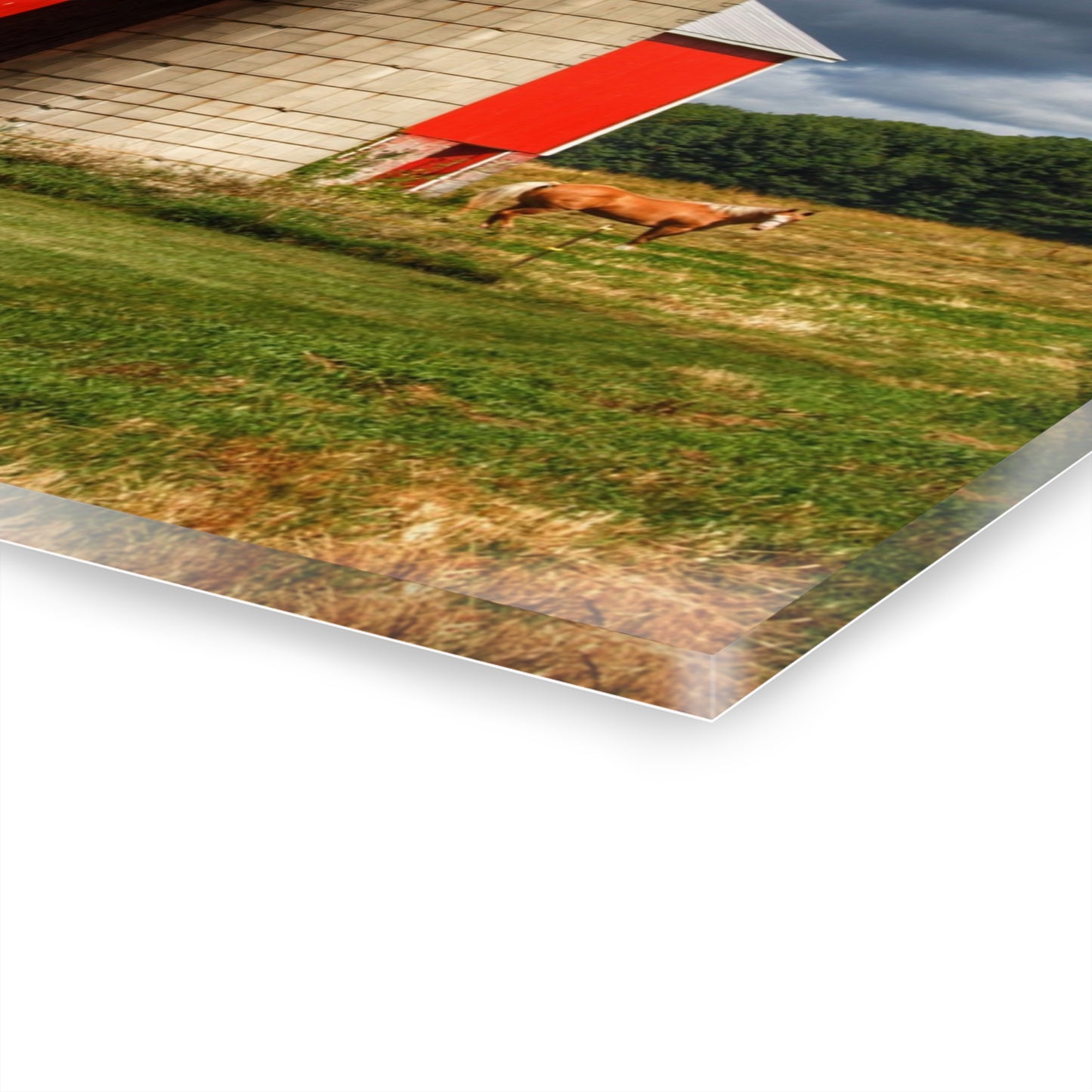 U R There Photography West Brown Road Red and Silo Rustic Farmhouse Acrylic Wall Print