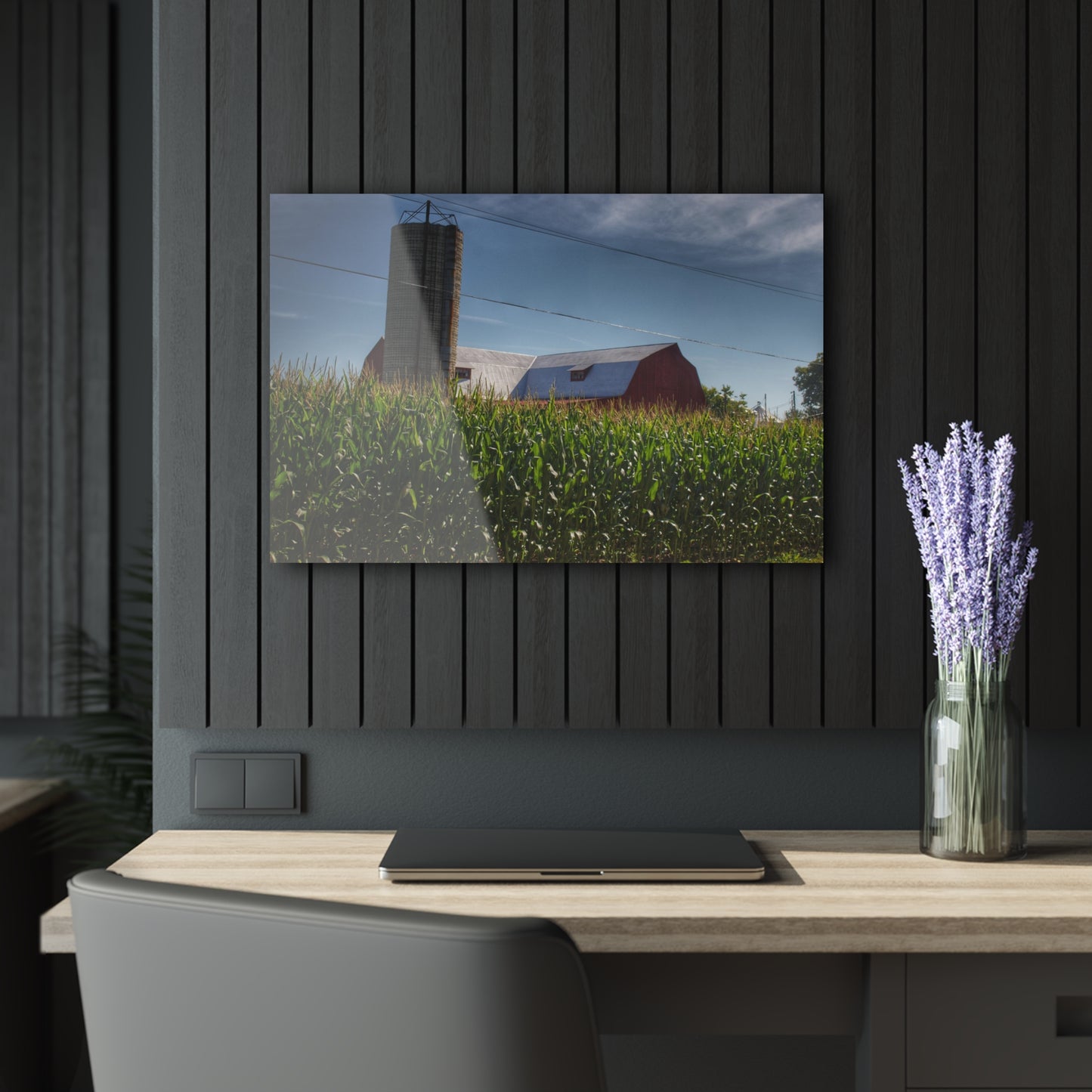 U R There Photography Above the Corn on Tuscola Road Rustic Farmhouse Acrylic Wall Print
