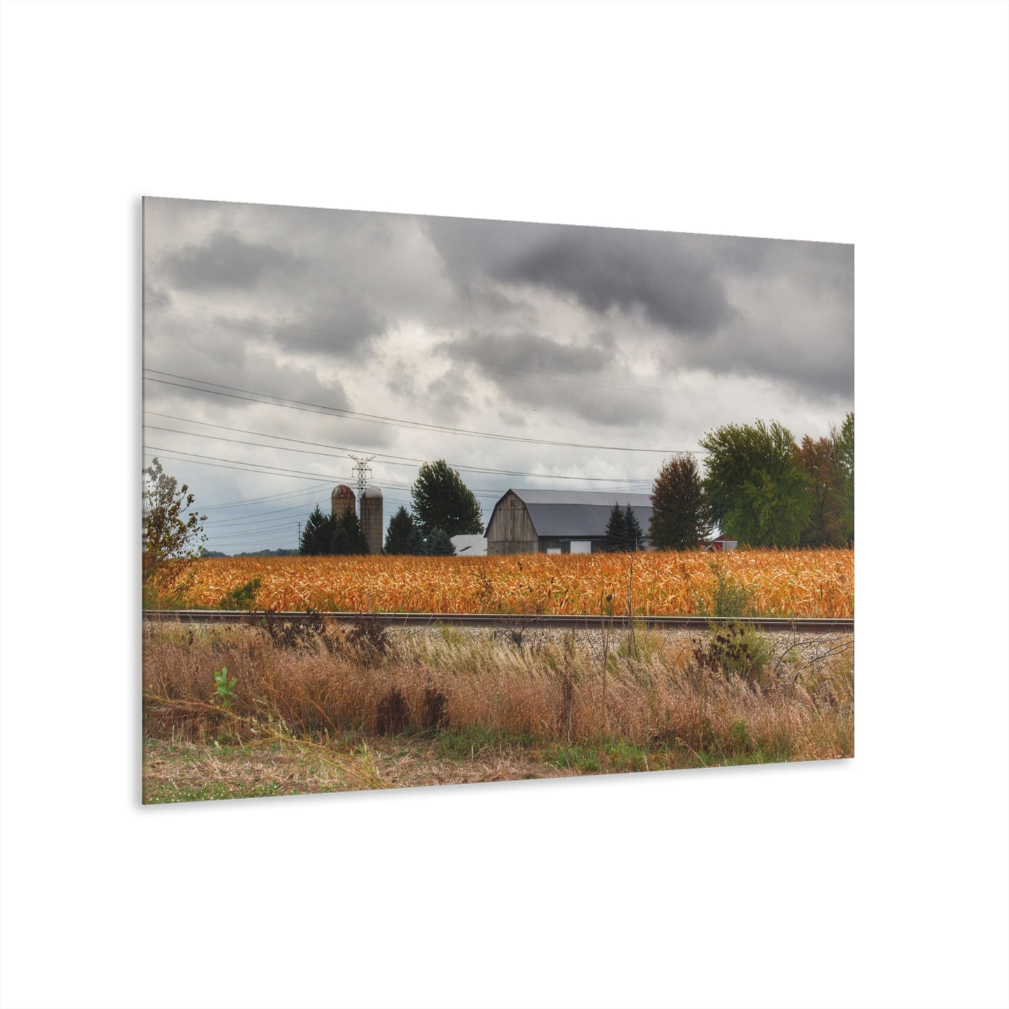 U R There Photography Reese Old Grey Beyond the Tracks Rustic Farmhouse Acrylic Wall Print