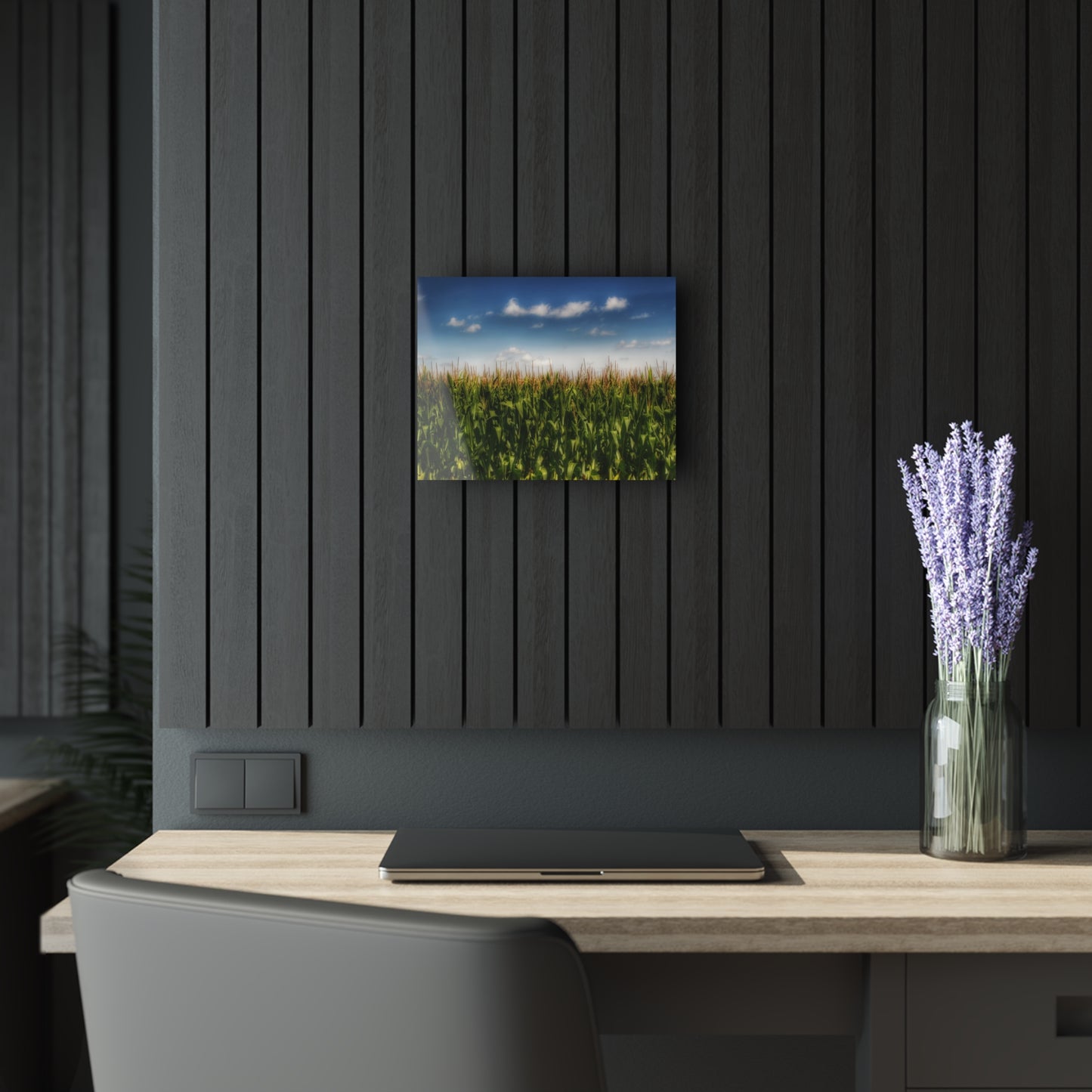 U R There Photography Sky-High Corn Rustic Farmhouse Acrylic Wall Print