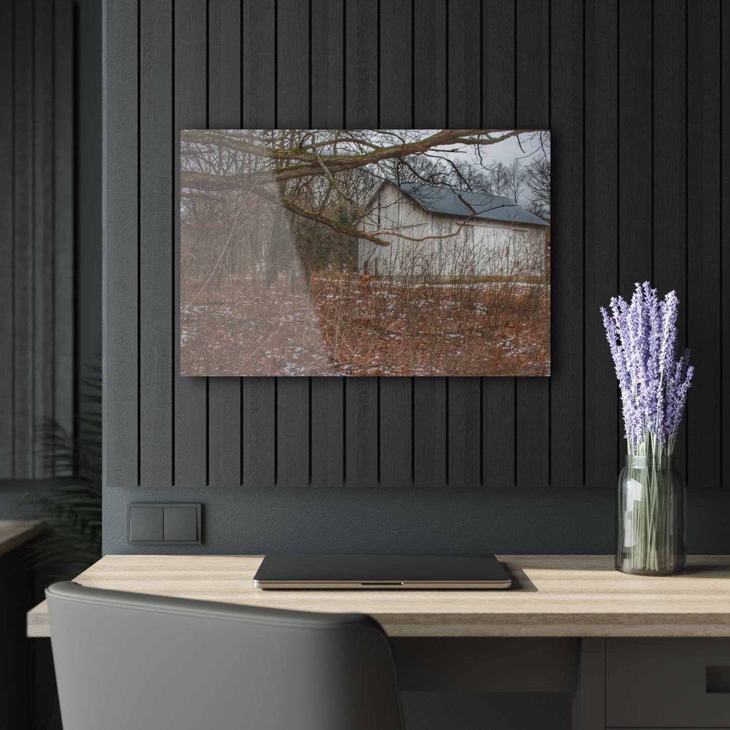 U R There Photography Norway Lake Hidden White Rustic Farmhouse Acrylic Wall Print