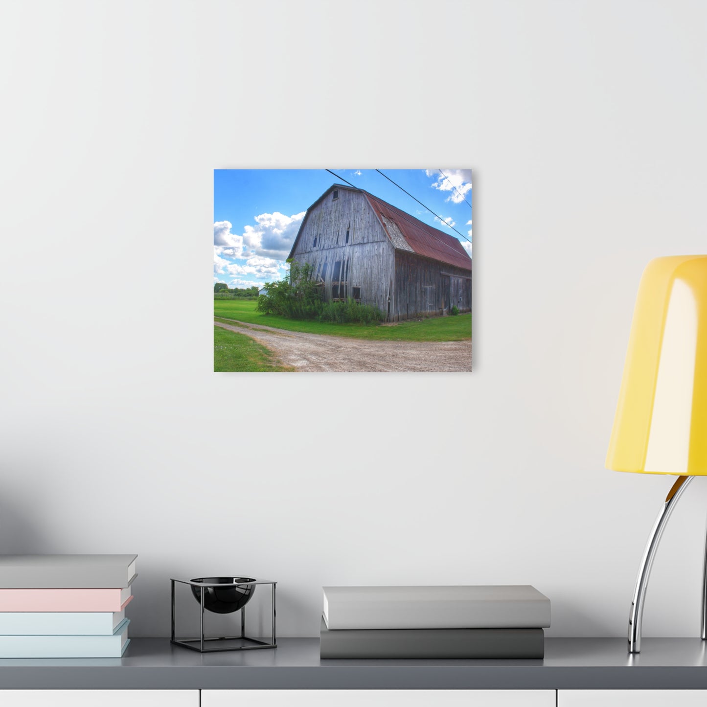 U R There Photography Schoenherr Road Grey I Rustic Farmhouse Acrylic Wall Print