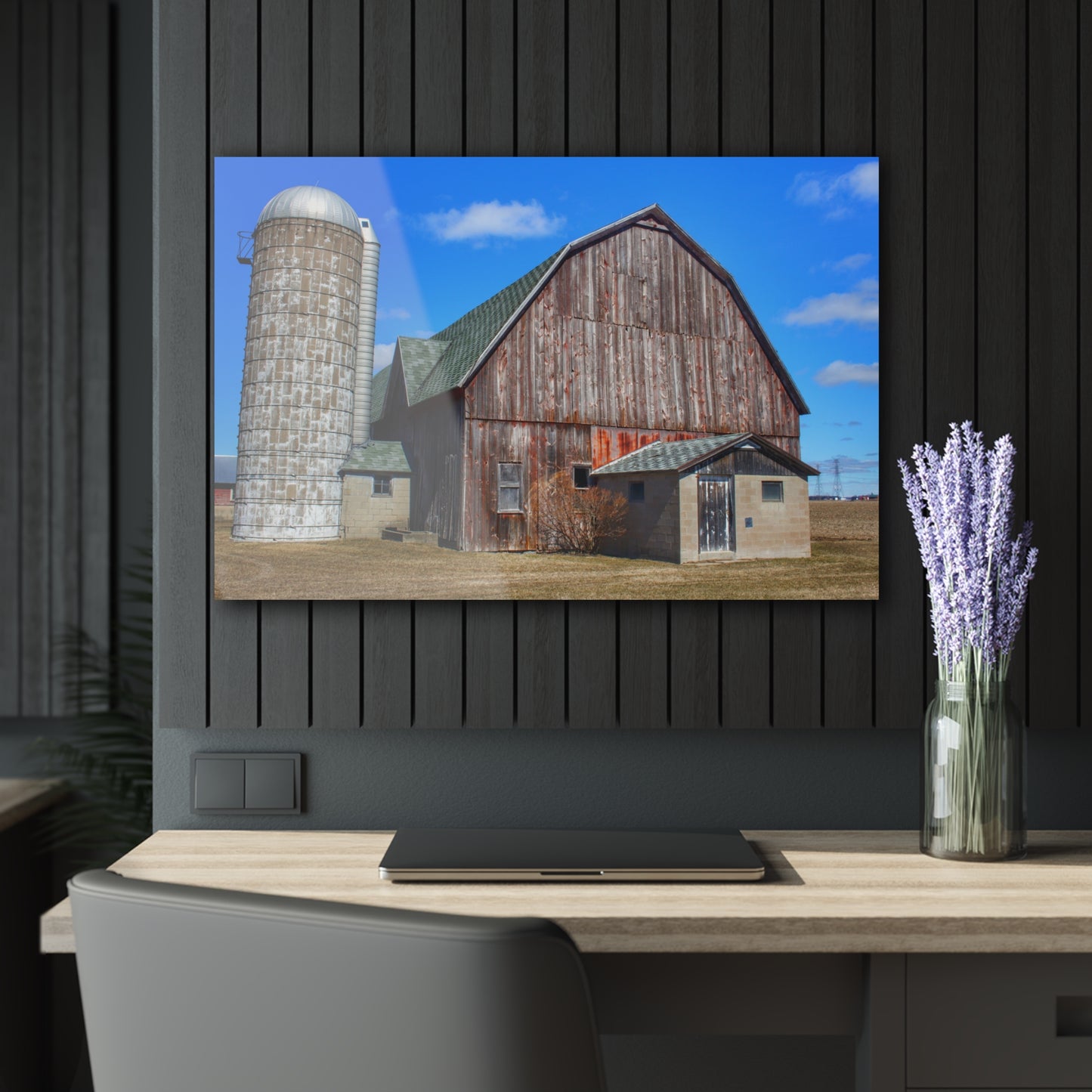 U R There Photography Roedel Road Red in Spring Rustic Farmhouse Acrylic Wall Print