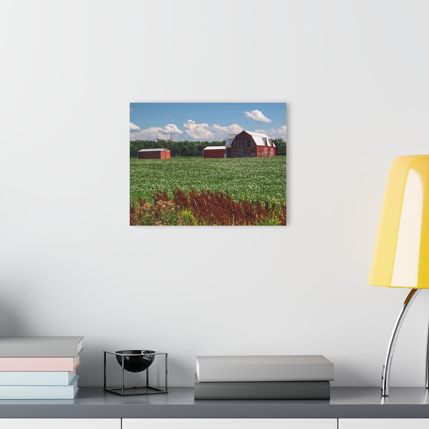 U R There Photography South Gera Road Red Rustic Farmhouse Acrylic Wall Print