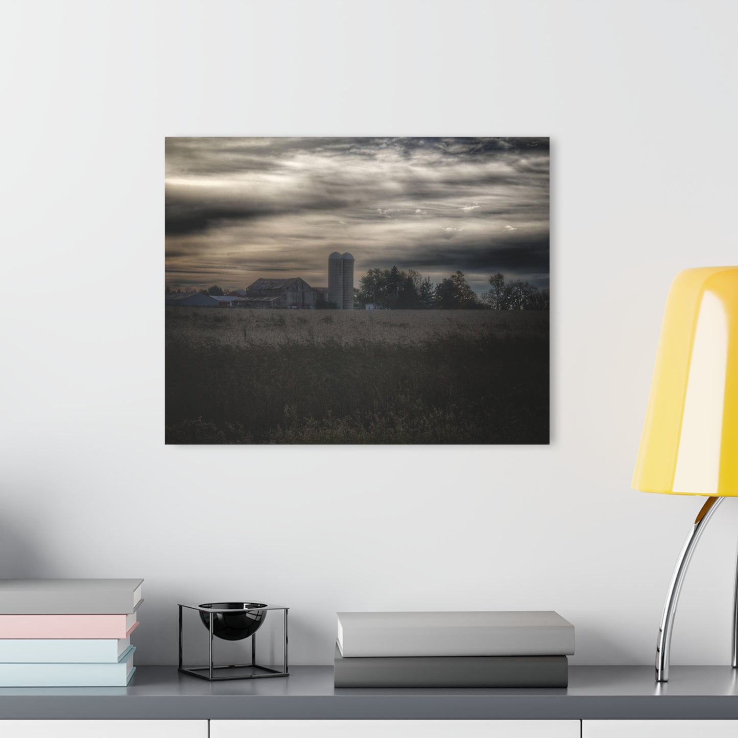 U R There Photography Across the Field on Brown City Road Rustic Farmhouse Acrylic Wall Print