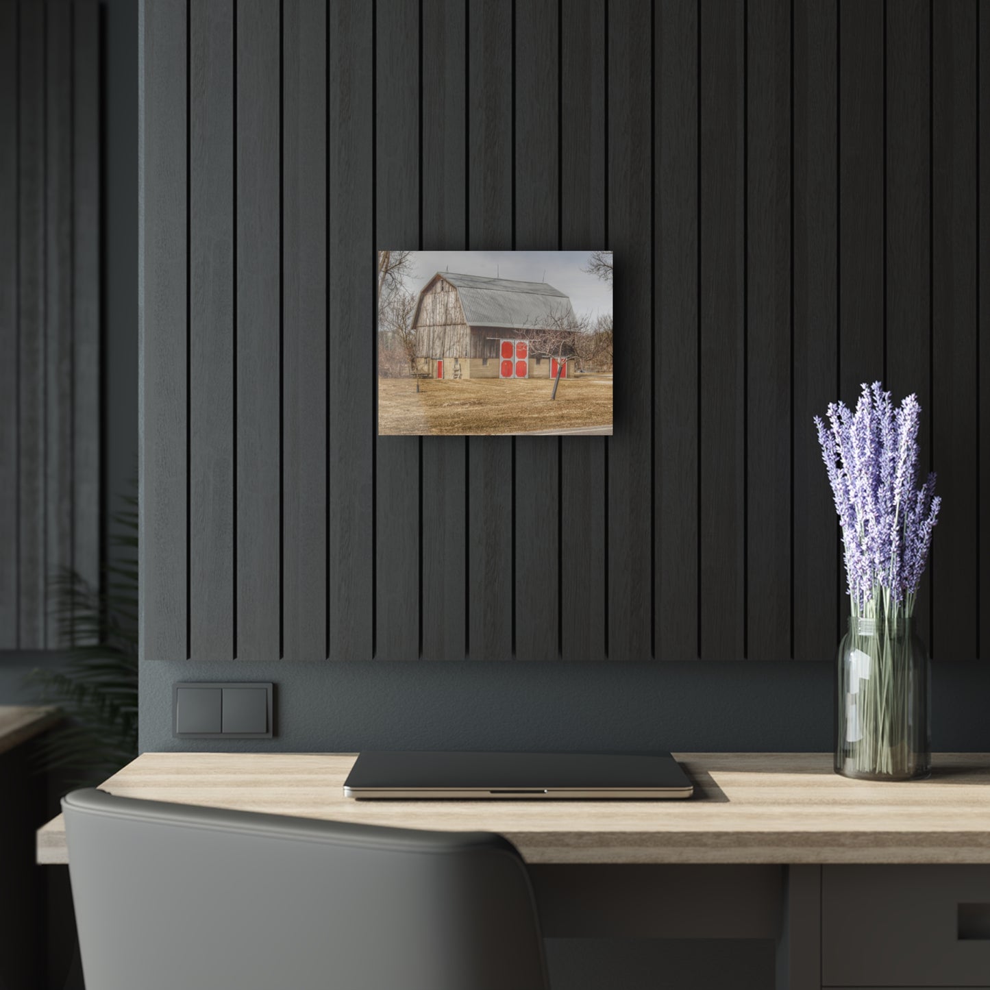 U R There Photography Sheridan Road Grey Rustic Farmhouse Acrylic Wall Print