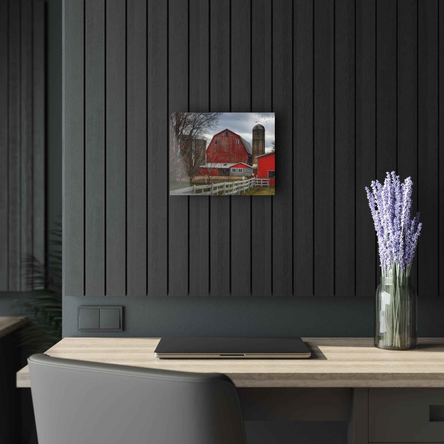 U R There Photography Peck Red Rustic Farmhouse Acrylic Wall Print