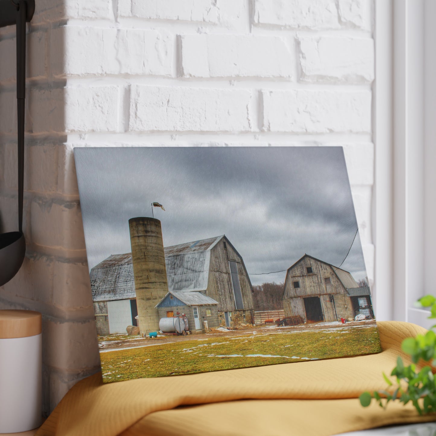 U R There Photography Chapman Road Greys Rustic Farmhouse Tempered-Glass Cutting Board