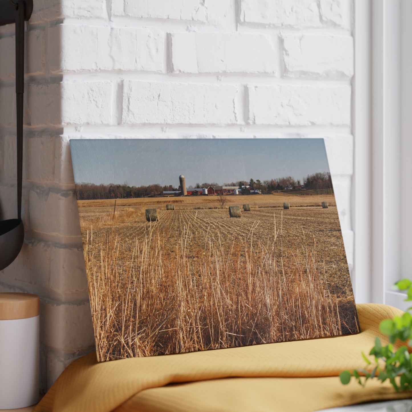 U R There Photography Across the Field on Johnsonmill Road Rustic Farmhouse Tempered-Glass Cutting Board