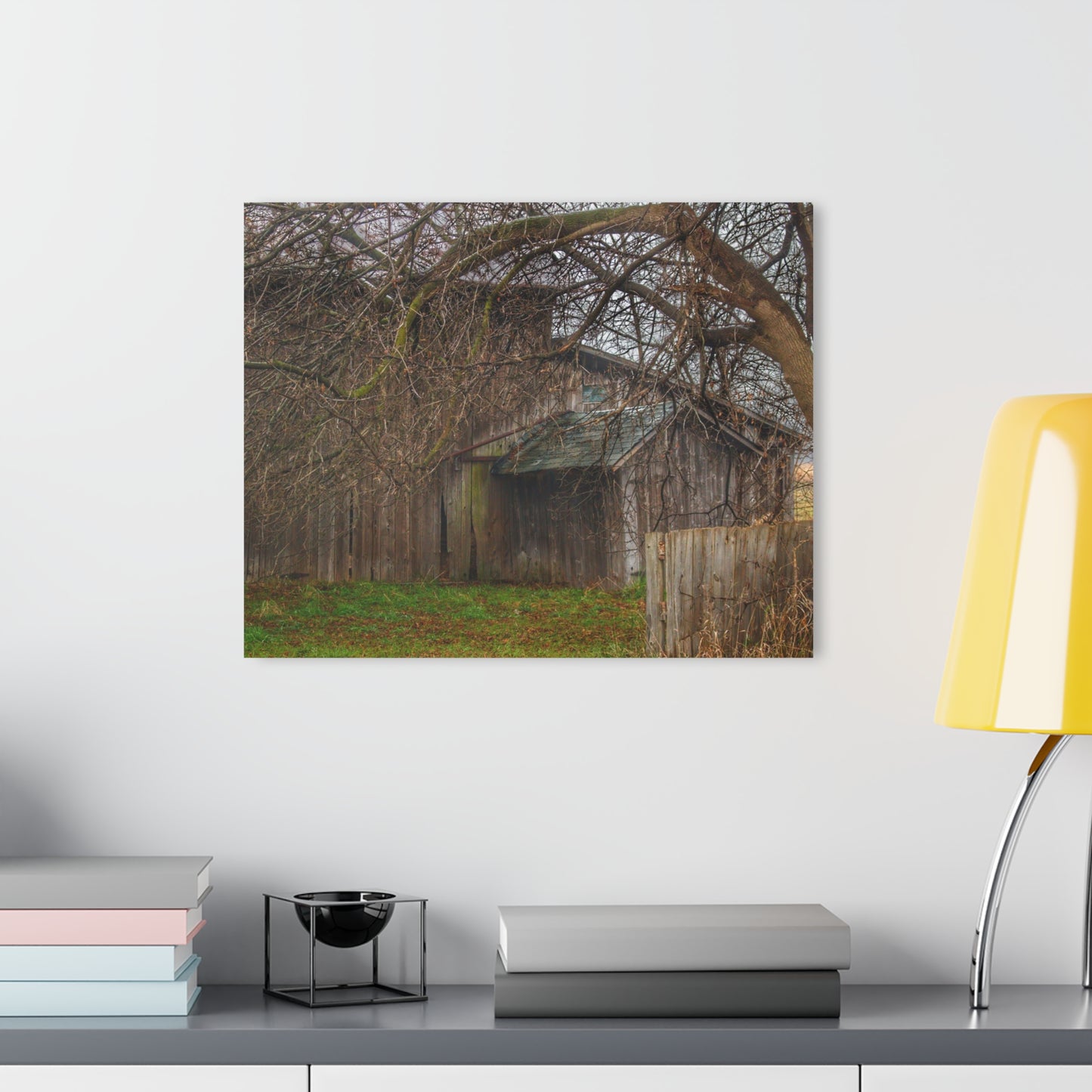 U R There Photography Bowers Road Greys III Rustic Farmhouse Acrylic Wall Print