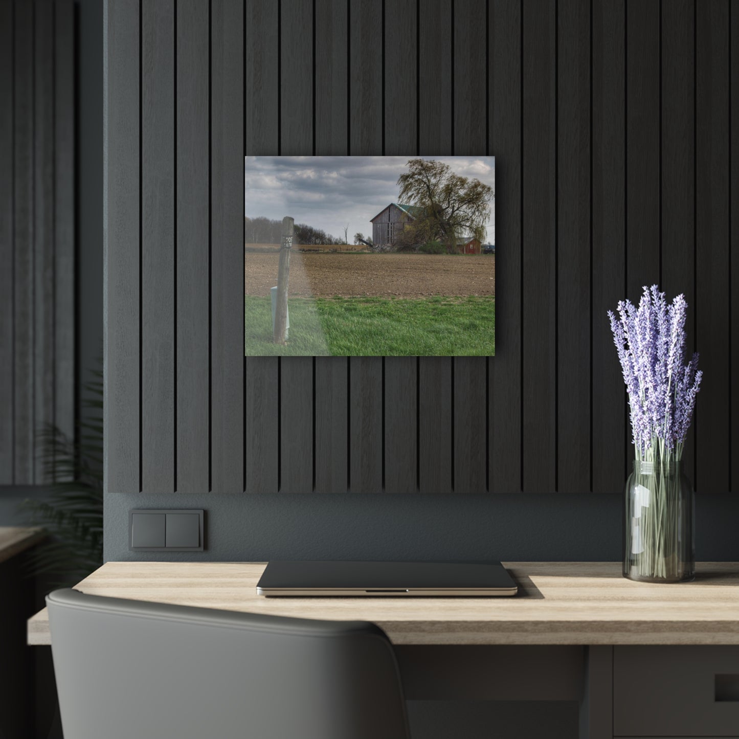 U R There Photography Cedar Creek Road Grey Rustic Farmhouse Acrylic Wall Print