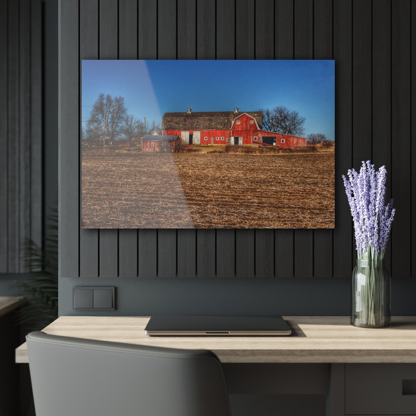U R There Photography Rochester Road Red II Rustic Farmhouse Acrylic Wall Print